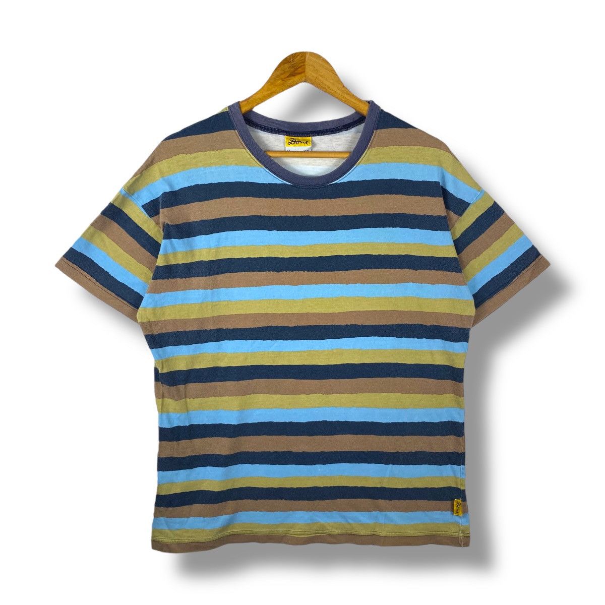 Vintage Vintage 90's KEN DONE Striped Tee Shirt Medium Size Size US M / EU 48-50 / 2 - 1 Thumbnail
