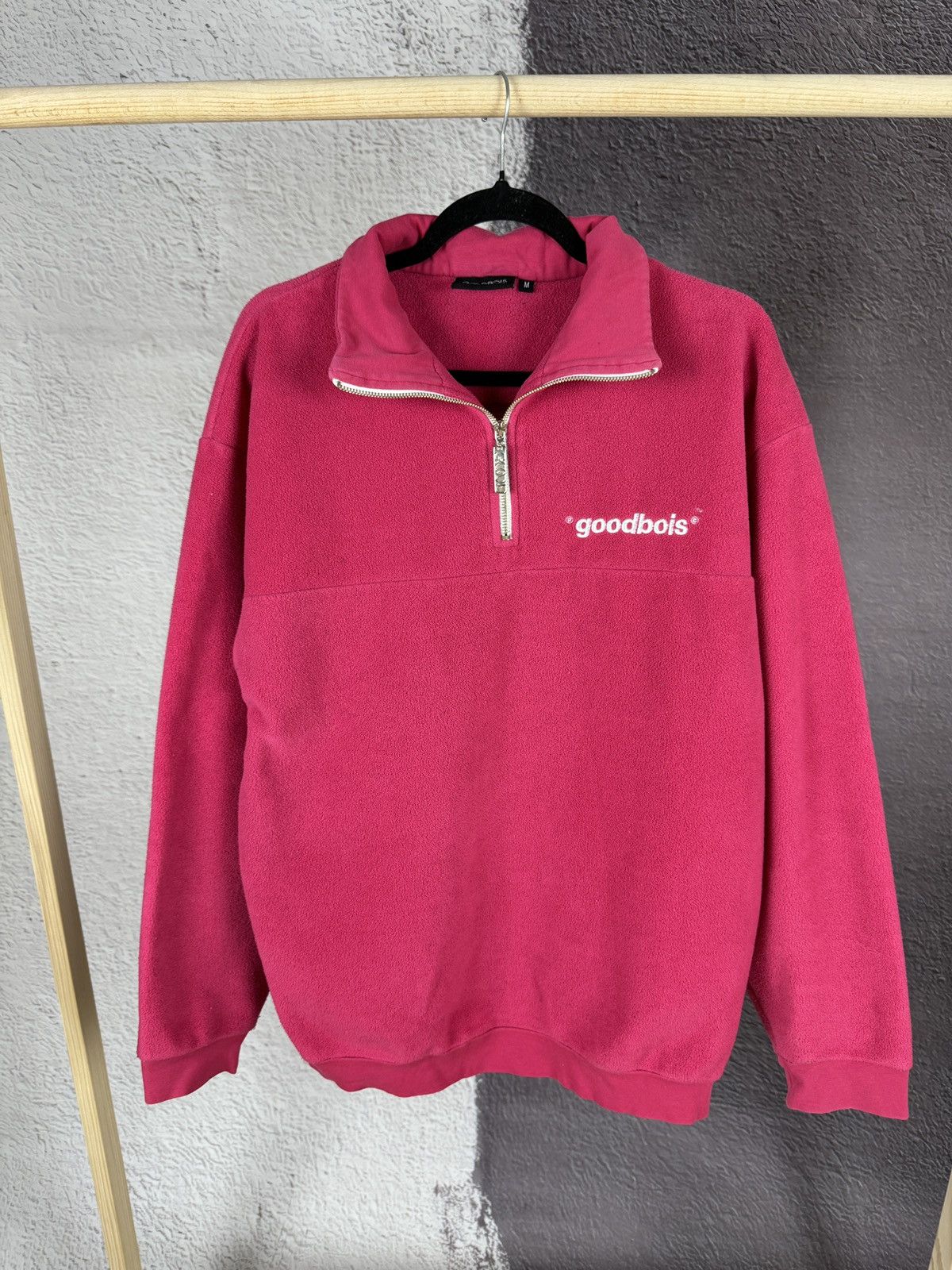 Designer × Japanese Brand Goodbois Pink 1/4 zip fleece pullover sweater Size US M / EU 48-50 / 2 - 1 Thumbnail