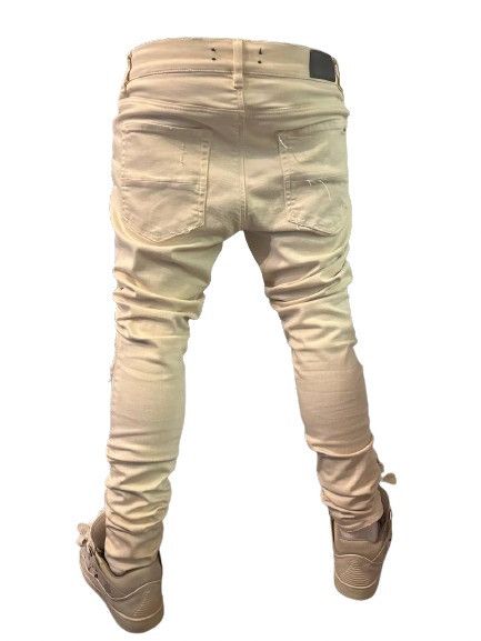 Amiri Cream Amiri MX1 Ripped Patch Style Cream Denim W34 Size US 34 / EU 50 - 7 Thumbnail