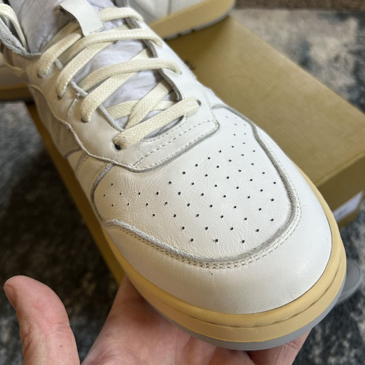 Rhude RHUDE RHECESS Hi WHiTE GREY NATURAL NEUTRAL MADE iN iTALY Size US 9 / EU 42 - 3 Thumbnail