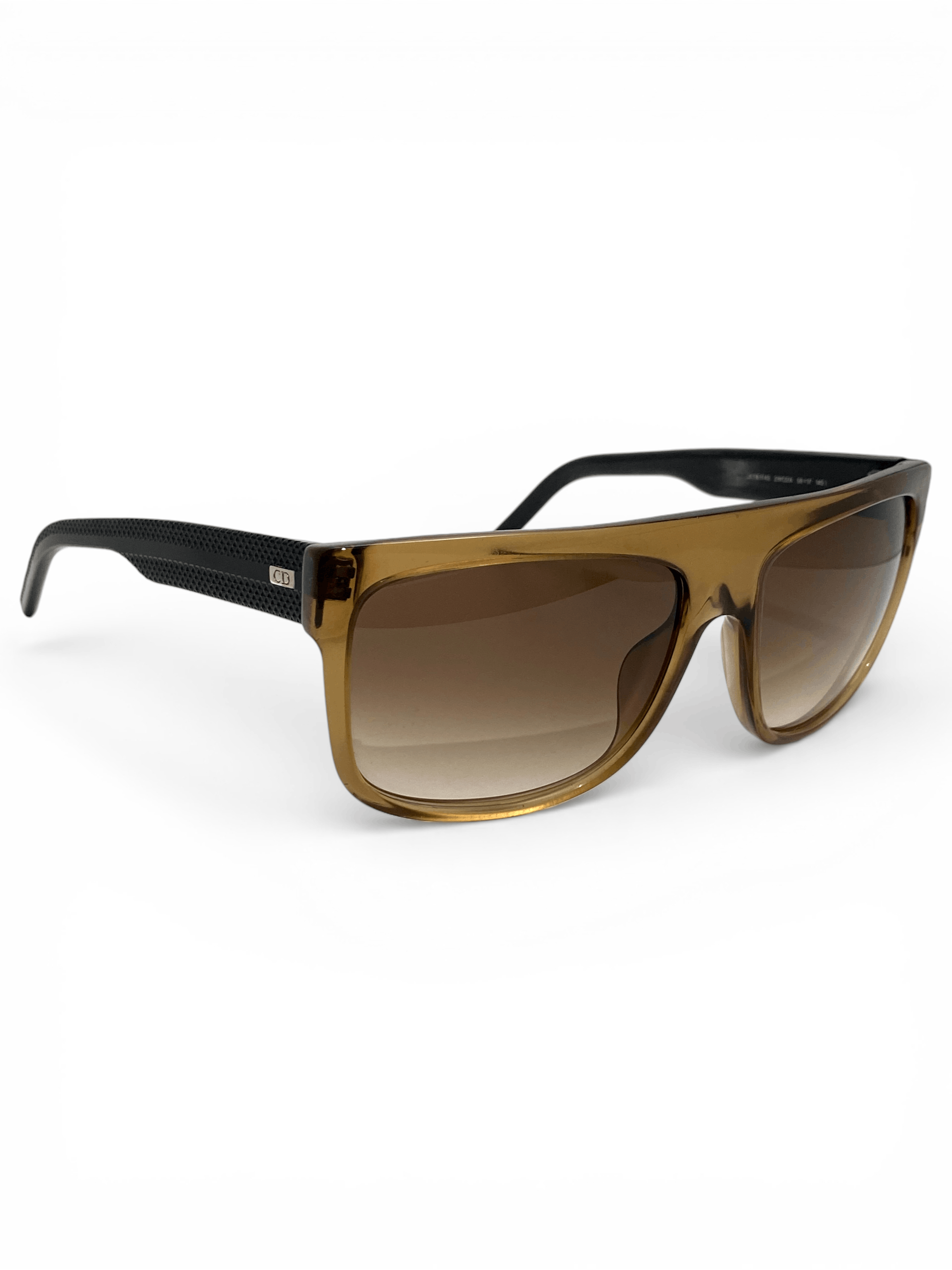 DIOR x Hedi Slimane Black Tie Aviator Pilot Logo Sunglasses