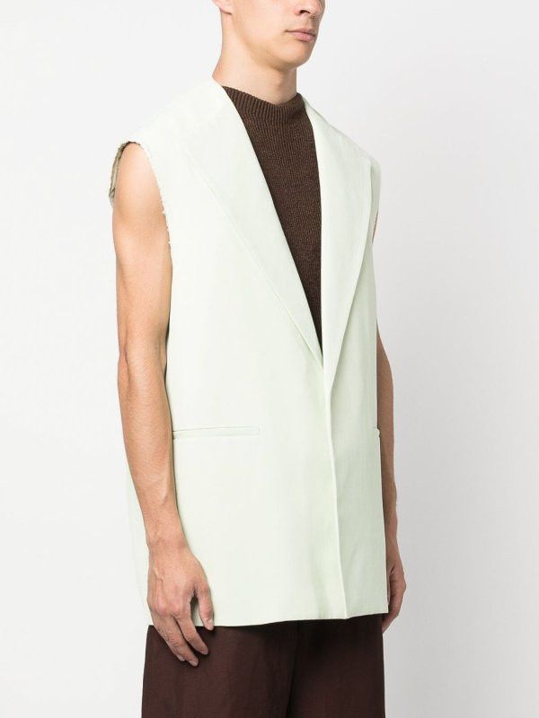 Jil Sander o1y0626 Vest in Light Green Size US M / EU 48-50 / 2 - 2 Thumbnail