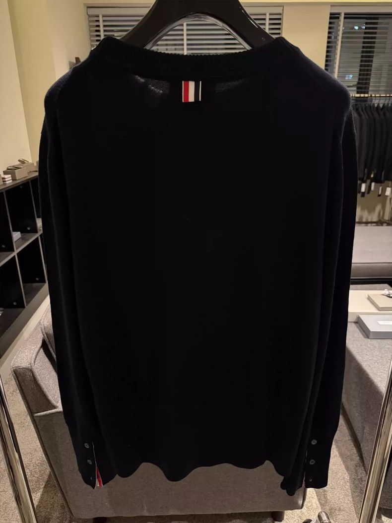 Thom Browne Thom browne Rare dark blue collar four-bar sweater 2504-Nex Size US XXL / EU 58 / 5 - 2 Thumbnail