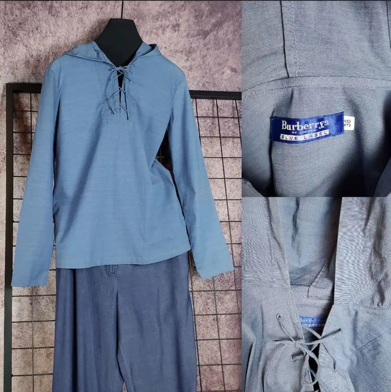 Burberry Burberry Lightweight Blue Hooded Long Sleeve Tee Size M / US 6-8 / IT 42-44 - 1 Thumbnail