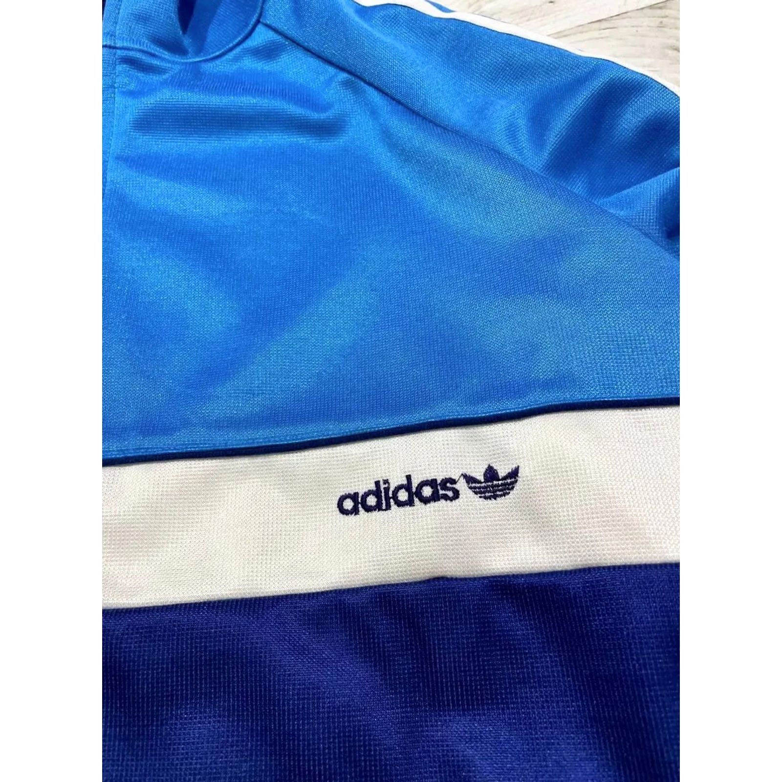 Adidas VINTAGE adidas Tracksuit Jacket Pant 2 Piece Men Size M Blue 80s Size 40R - 4 Thumbnail