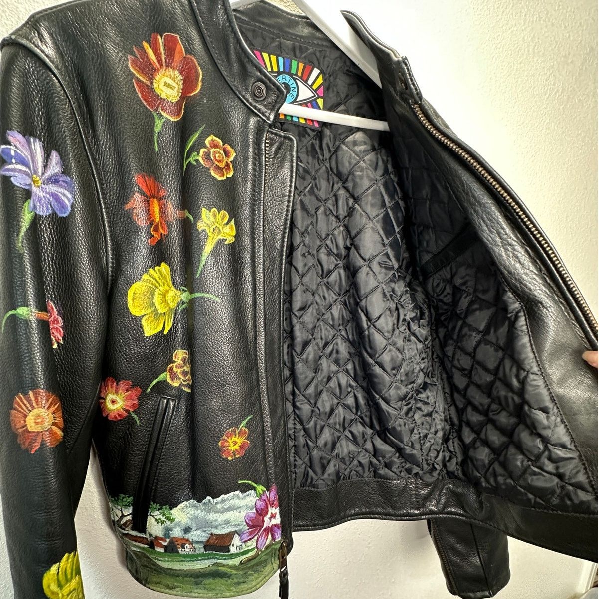 Libertine Libertine Hand-Painted Floral Skull Black Leather Jacket M Size M / US 6-8 / IT 42-44 - 15 Thumbnail