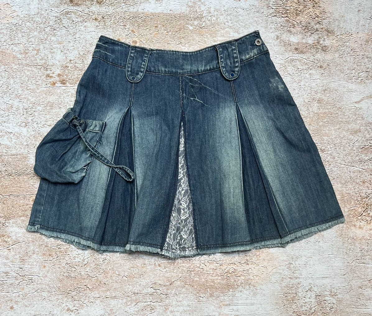Japanese Brand × Vintage Vintage denim flare cargo skirt Size 29" - 1 Thumbnail
