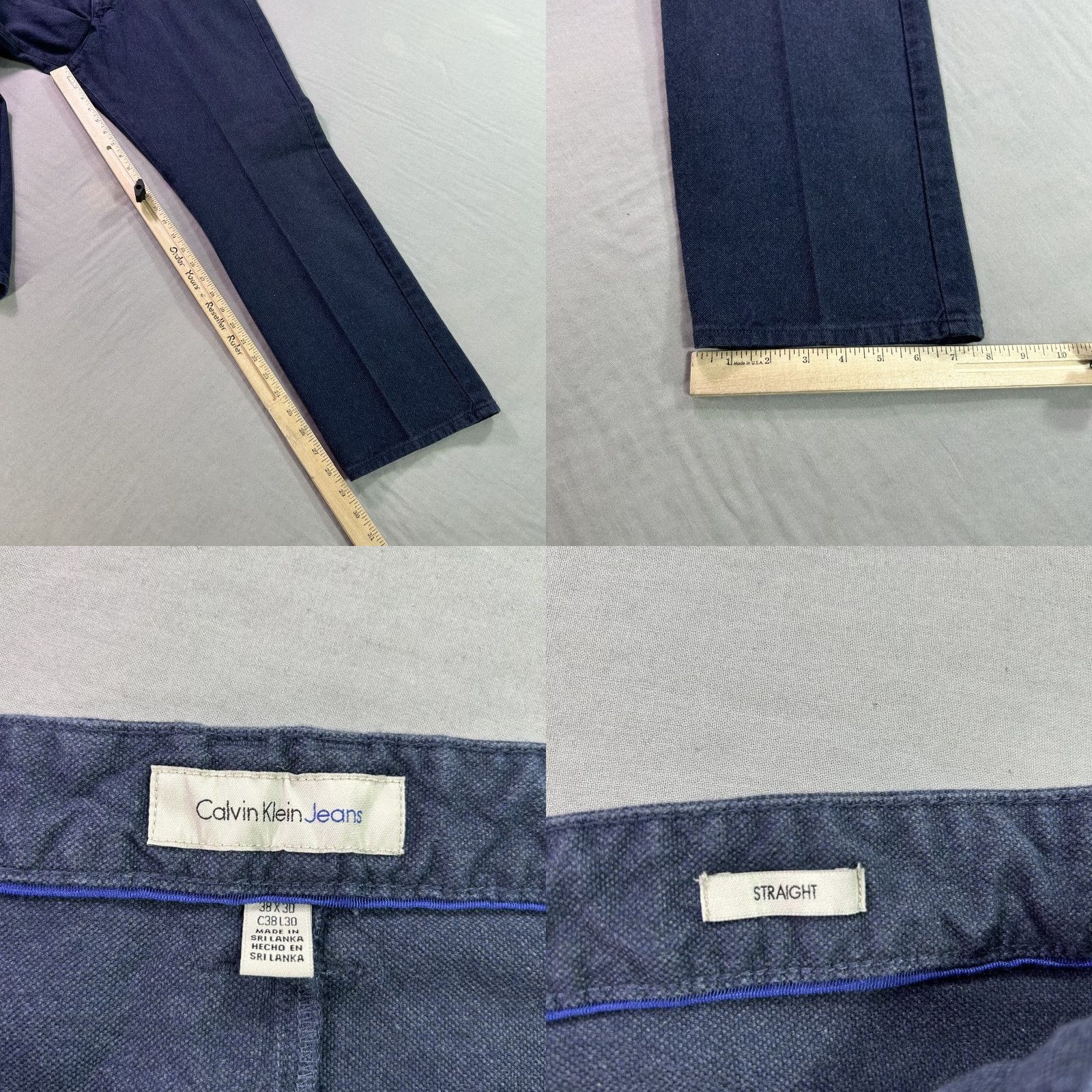 Calvin Klein Calvin Klein Jeans Mens 36x29 Blue Classic Straight Pants Casual Adult Size US 36 / EU 52 - 8 Thumbnail