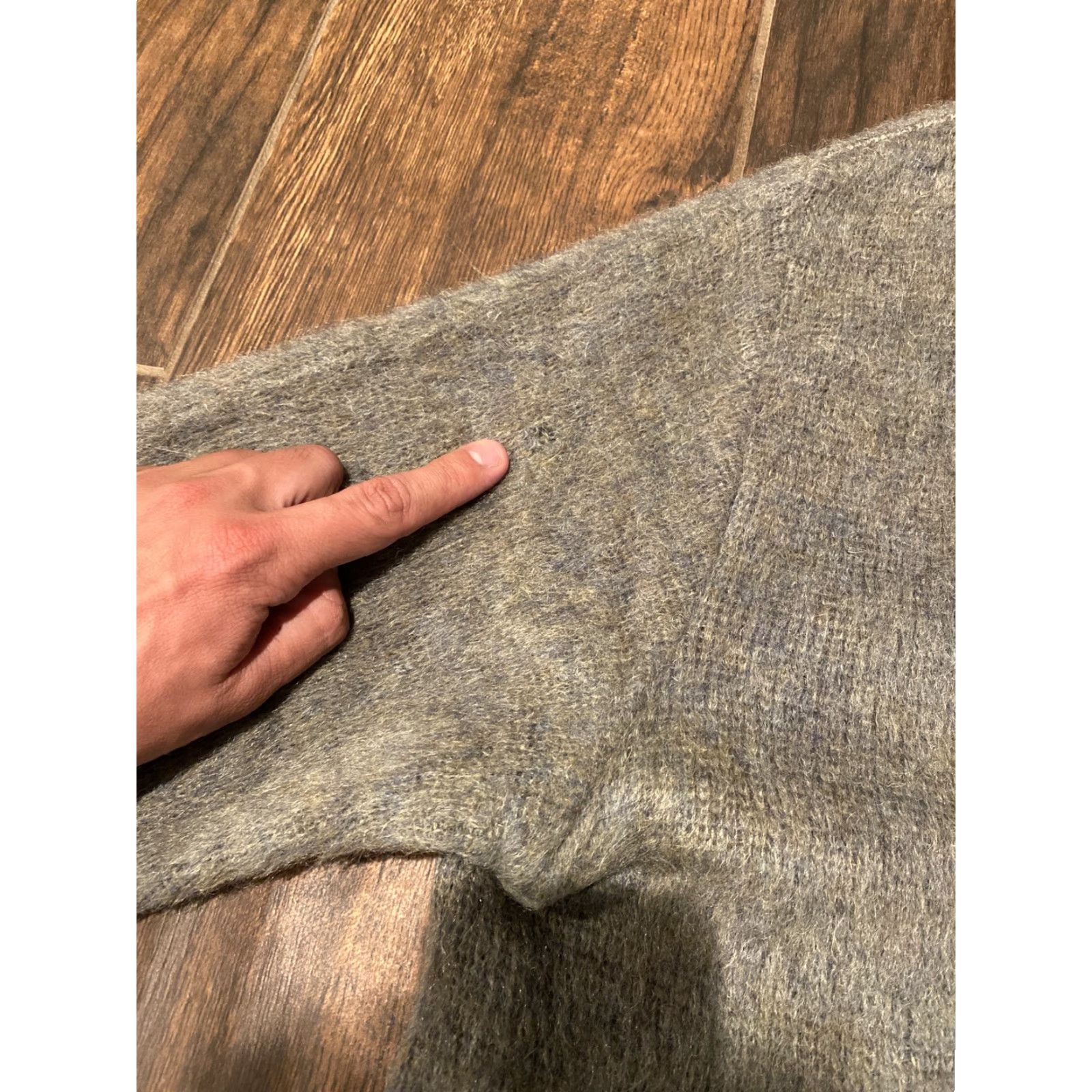 Jantzen VINTAGE Jantzen Cardigan Mohair Wool Blend XL Kurt Mens SIZE XL Gray Green FUZZY 1960s Size US XL / EU 56 / 4 - 4 Thumbnail