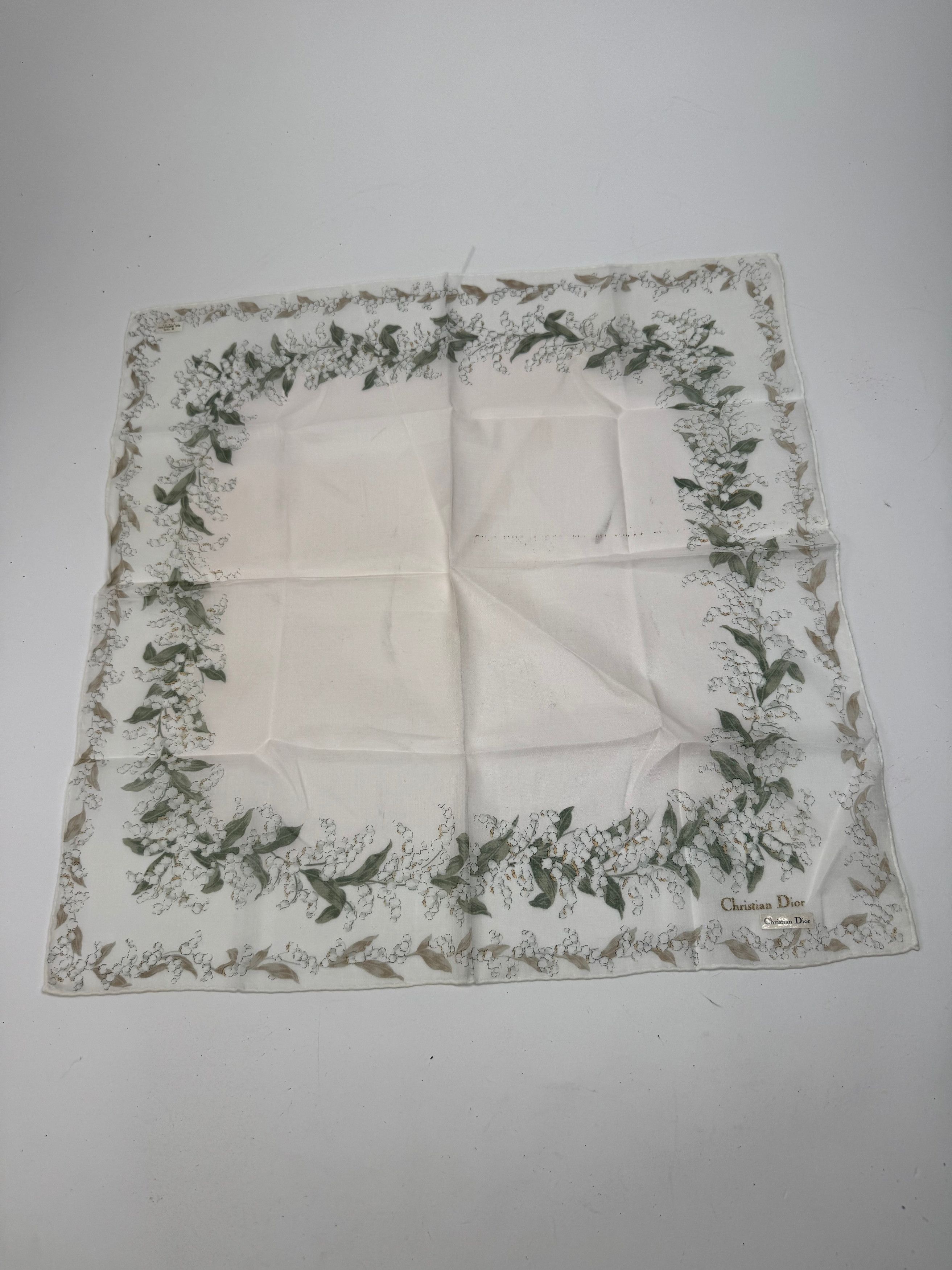 Dior Vintage Scarf White green Size ONE SIZE - 1 Thumbnail