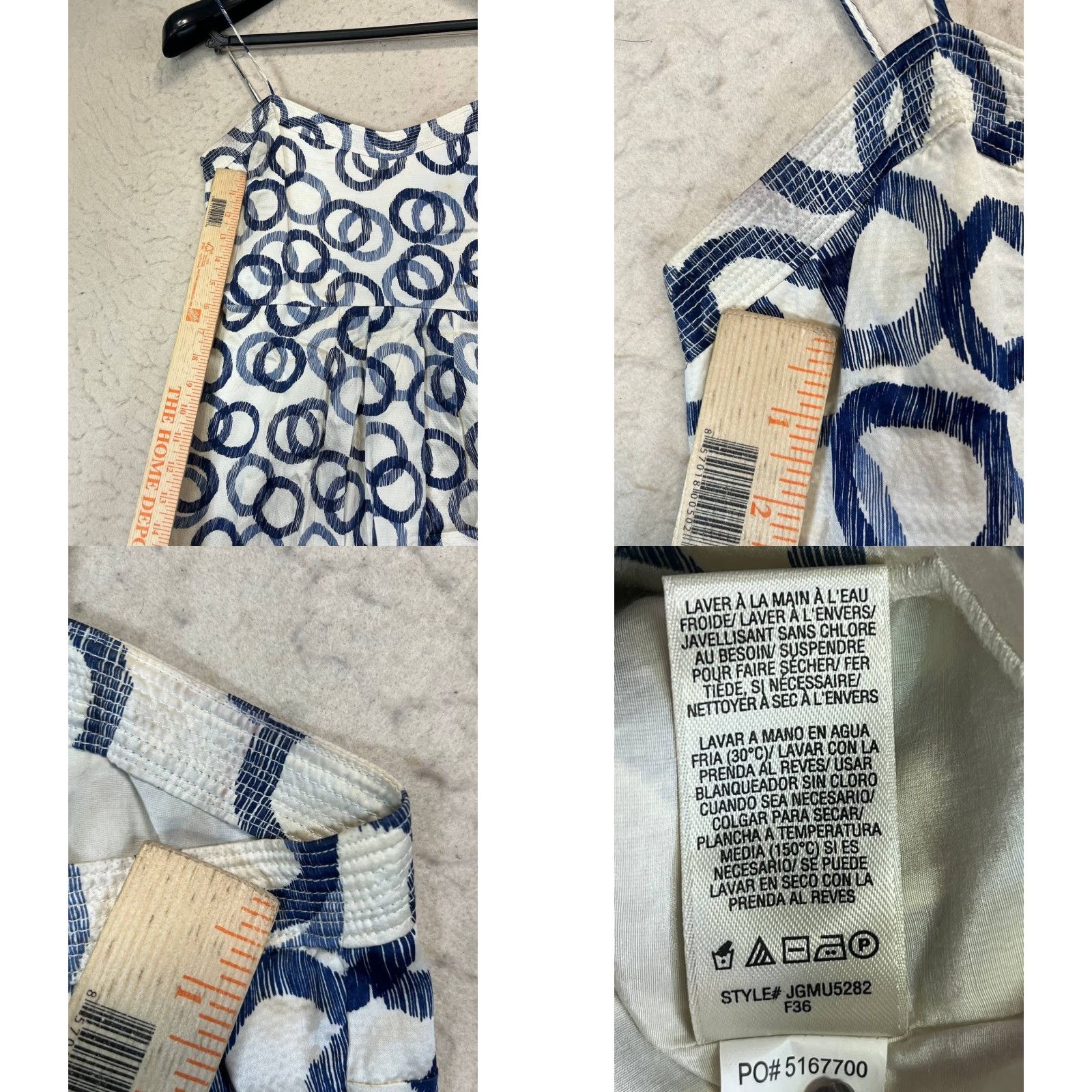 Juicy Couture VINTAGE Juicy Couture Dress Max Beach Sleeveless Skater Silk Blue White Knee Length 6 Womens Summer Size M / US 6-8 / IT 42-44 - 9 Thumbnail