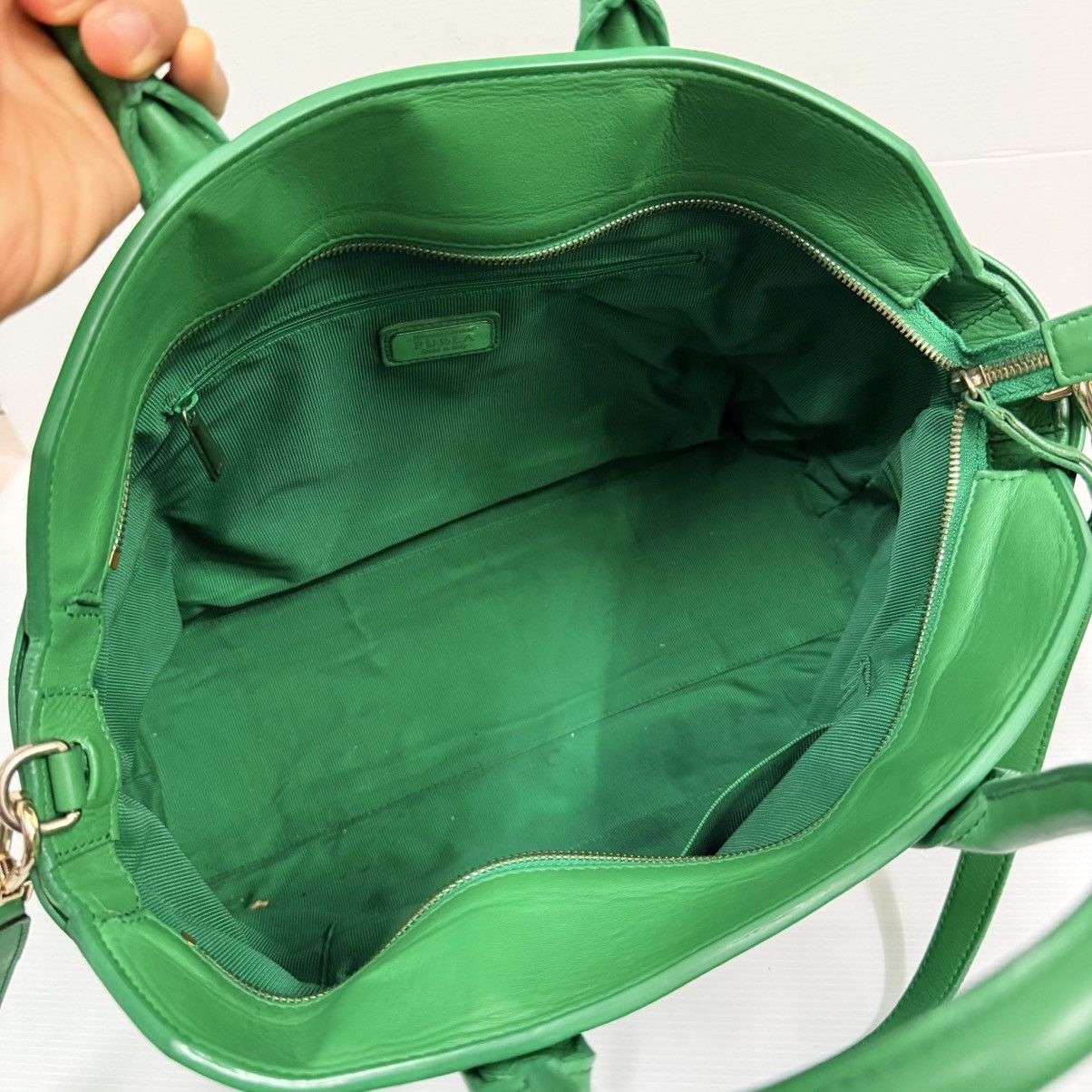 Furla Furla Large Leather Green Handbag Size ONE SIZE - 8 Thumbnail