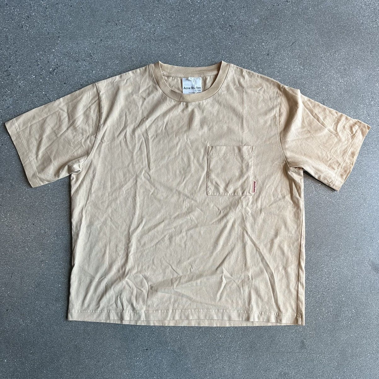 image of Acne Studios Boxy Pocket Tshirt in Peach, Men's (Size Medium)