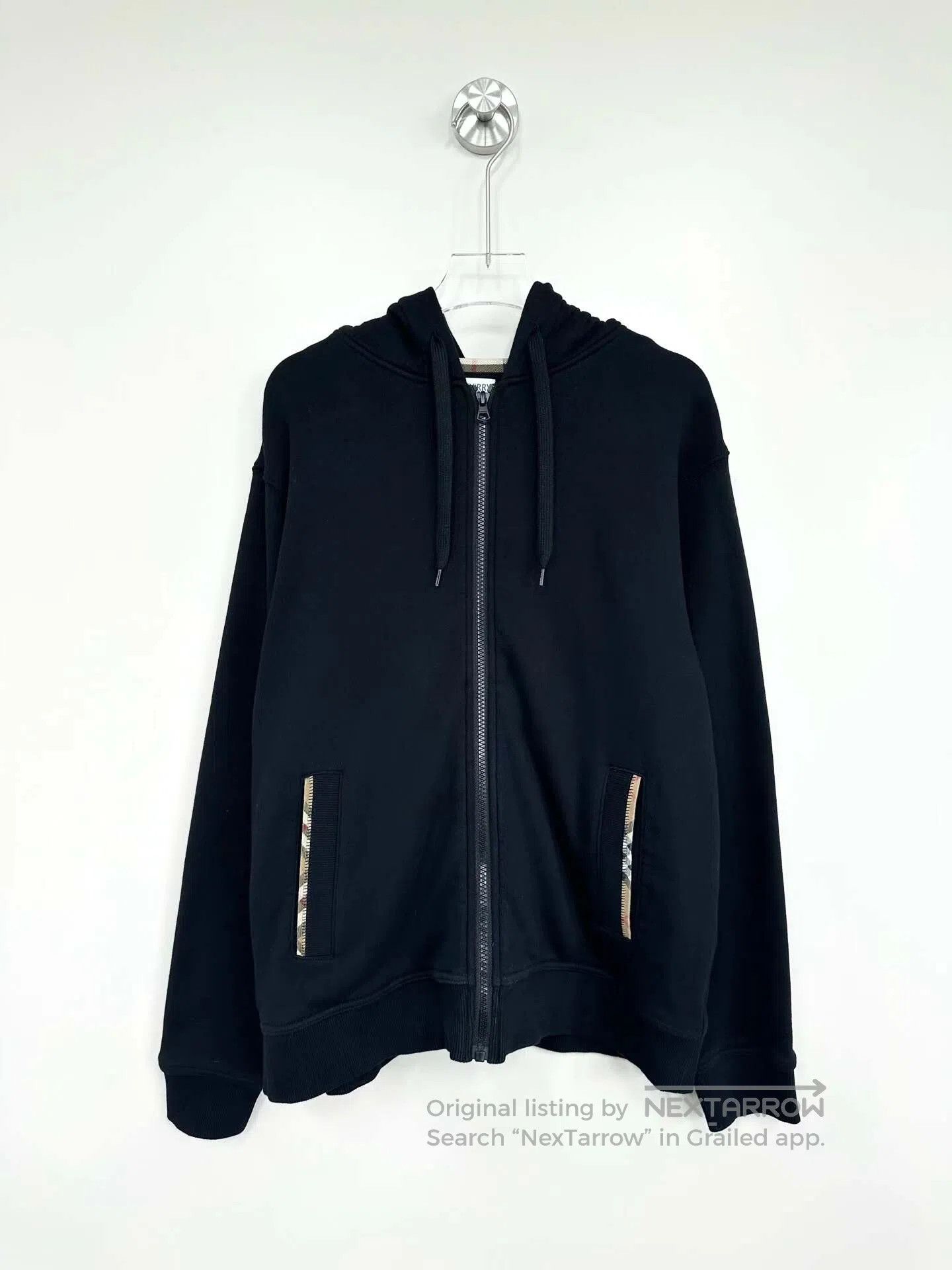 Burberry Burberry Black Pocket Plaid Hooded Zip Jacket| Size M / US 6-8 / IT 42-44 - 1 Thumbnail