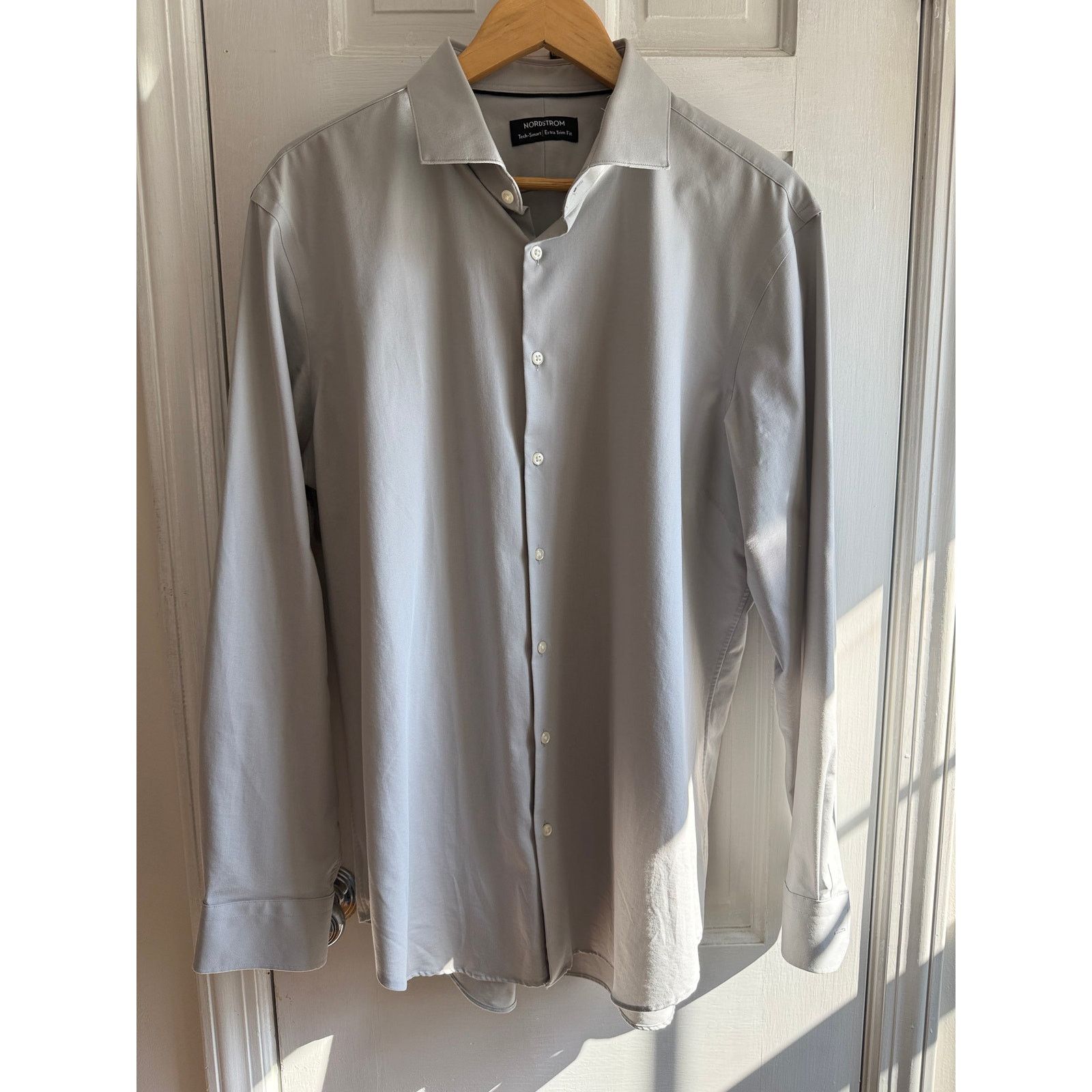 Nordstrom Nordstrom Tech-Smart Slim Fit Dress Shirt Gray Size 17 34/35 Size US L / EU 52-54 / 3 - 1 Thumbnail
