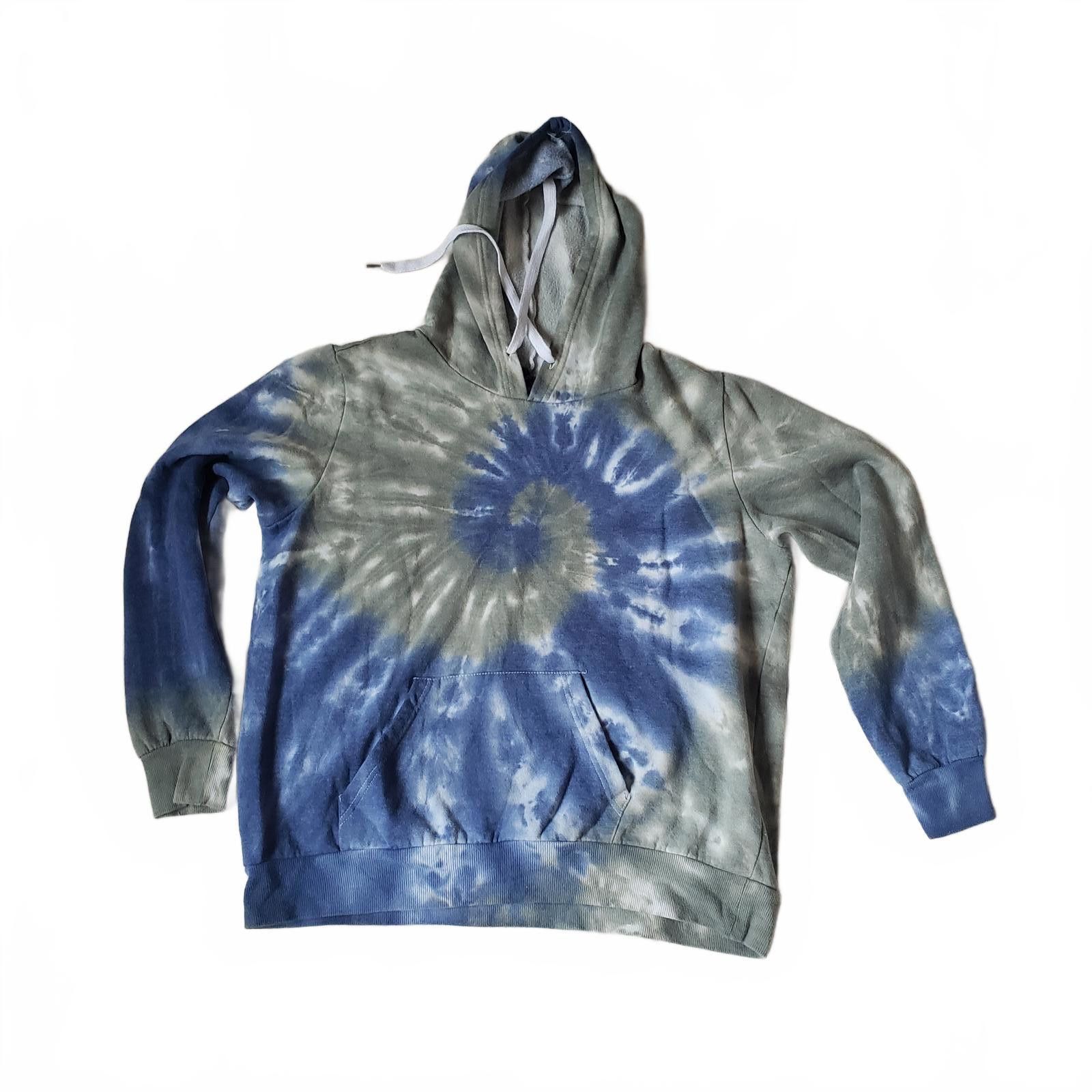 rue21 Cute Rue 21 Trendy Tie-Dye Hoodie - Blue & Green Swirl Size XL / US 12-14 / IT 48-50 - 2 Thumbnail