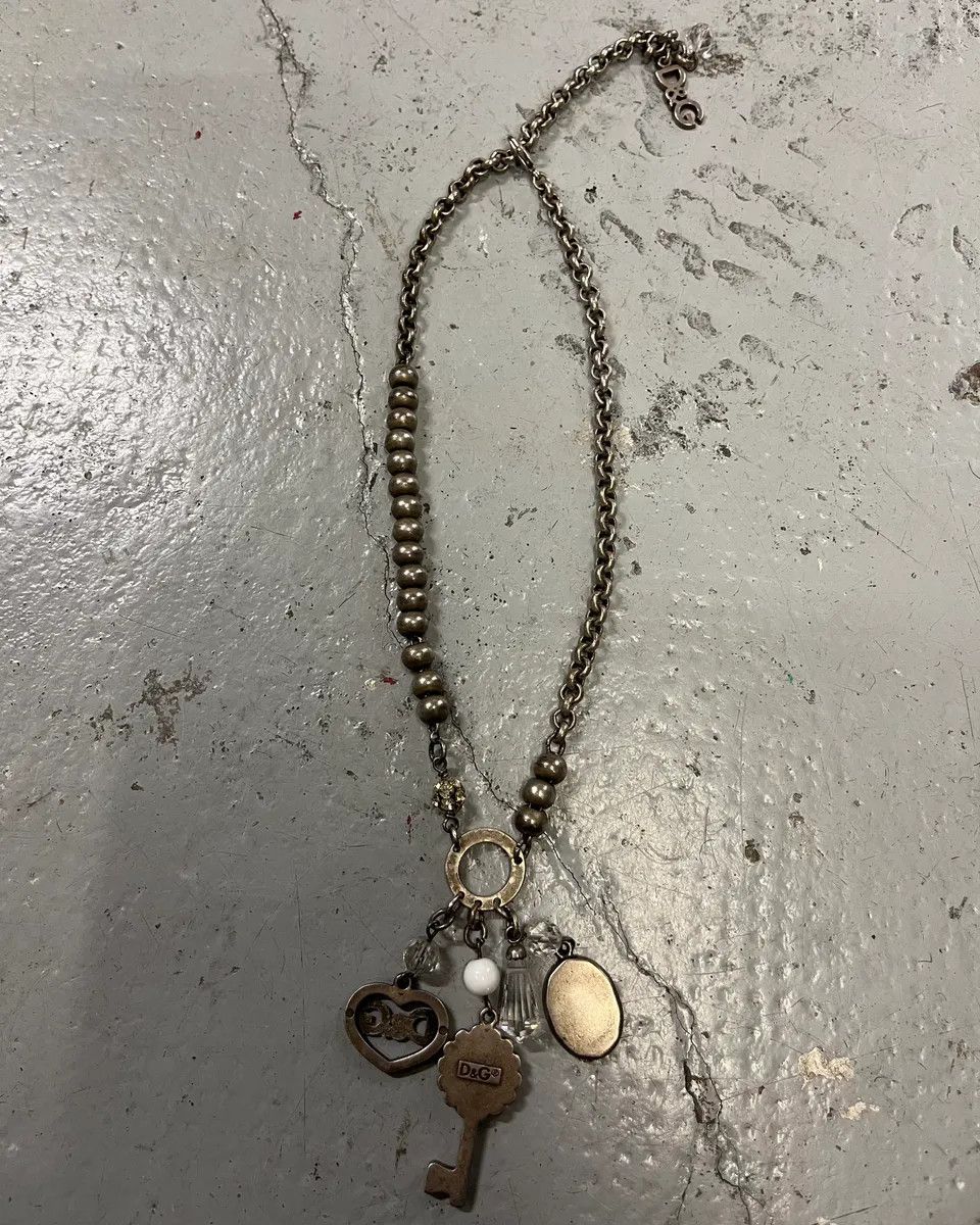 Dolce & Gabbana Dolce & Gabbana Silver Stainless Steel Charm Pendant Necklace Size ONE SIZE - 5 Thumbnail