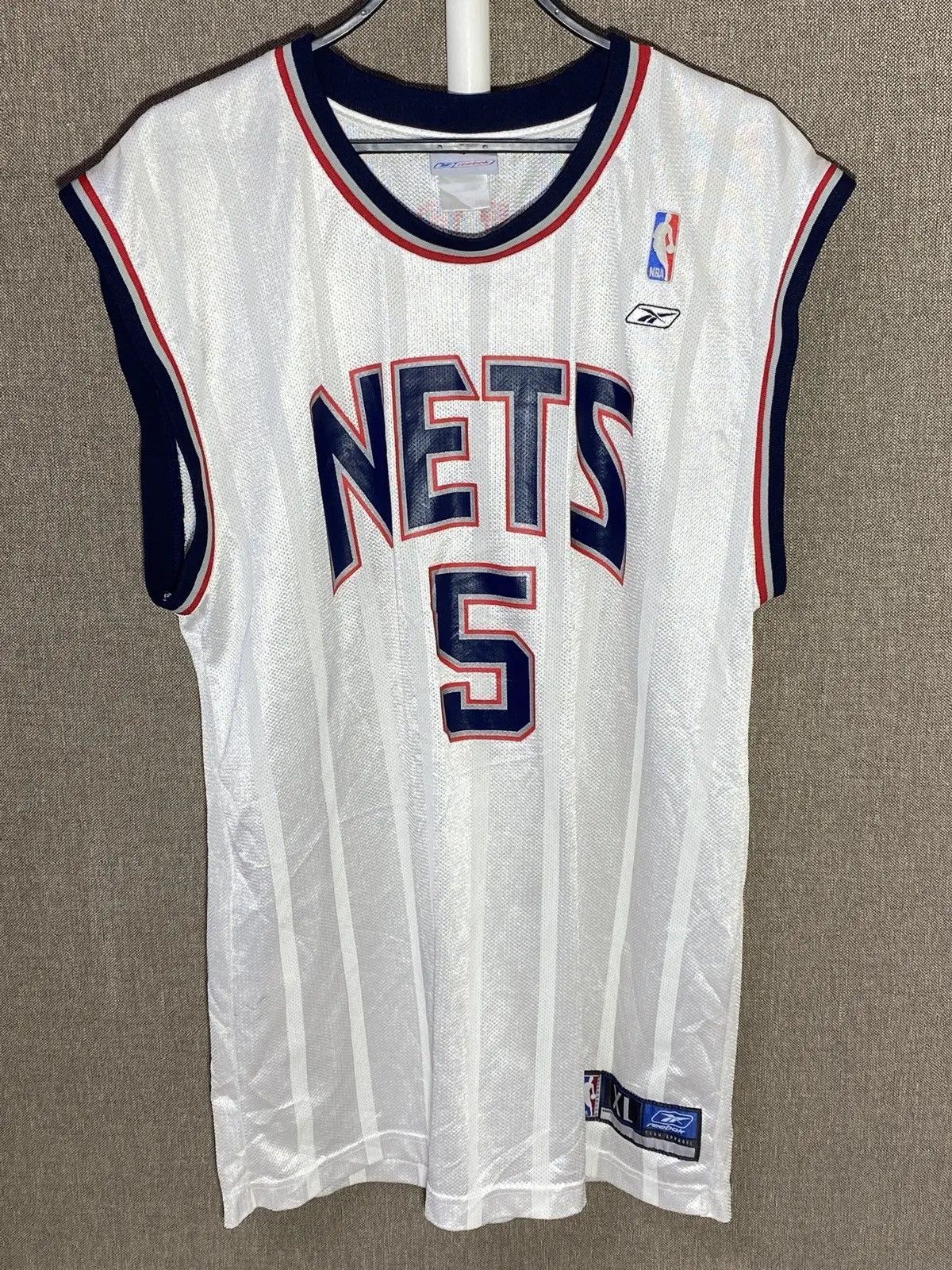 NBA 00s Vintage Reebok x NBA New Yersey Nets #5 Jason Kidd Size US XL / EU 56 / 4 - 2 Thumbnail
