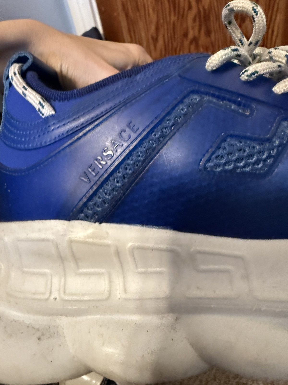 Versace Versace Chain Reaction Mesh Rubber Suede Blue 46 Size US 12 / EU 45 - 8 Thumbnail