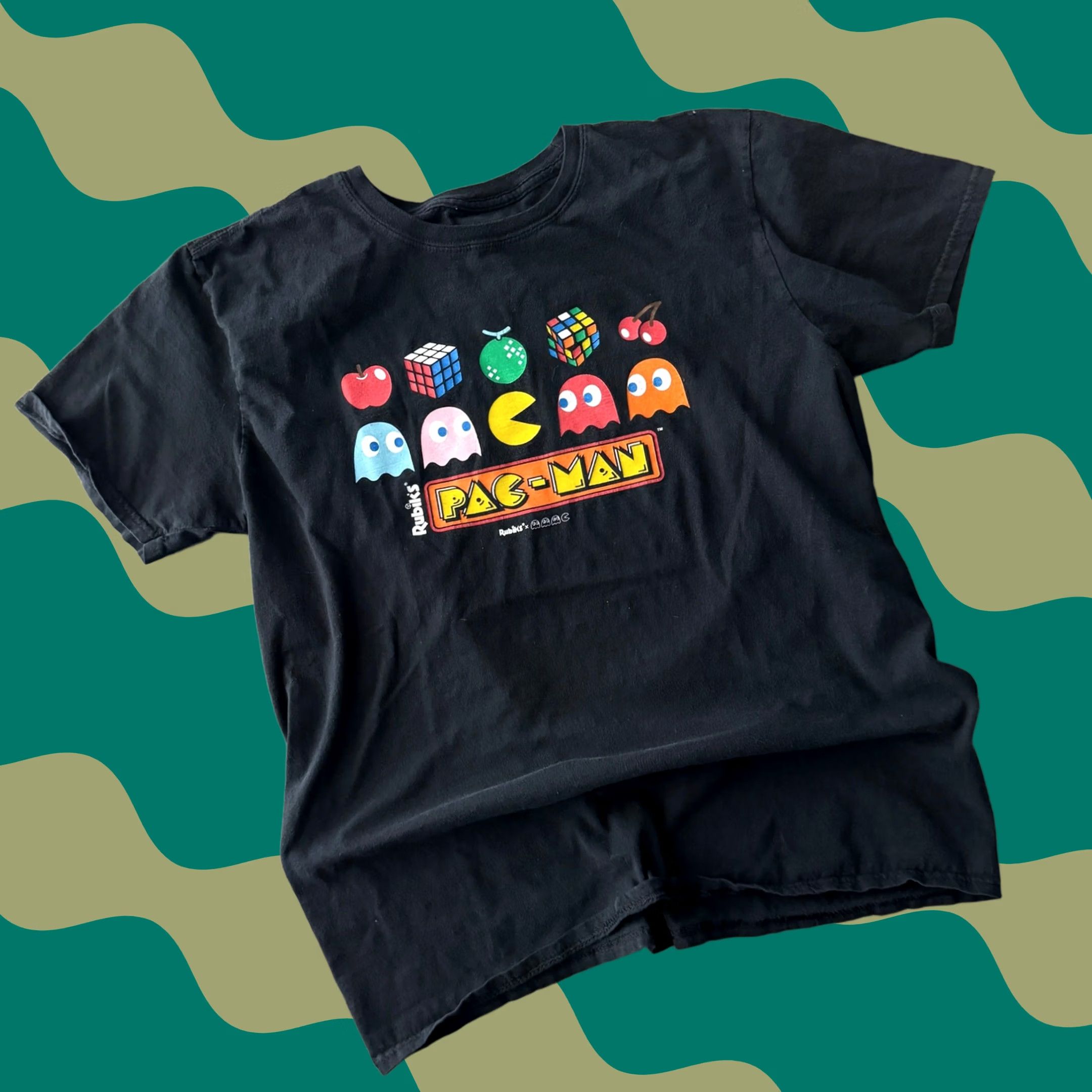 Vintage VINTAGE Rubik's Pac-Man Arcade Short Sleeve Black Graphic T-Shirt L Mens Size US L / EU 52-54 / 3 - 1 Thumbnail