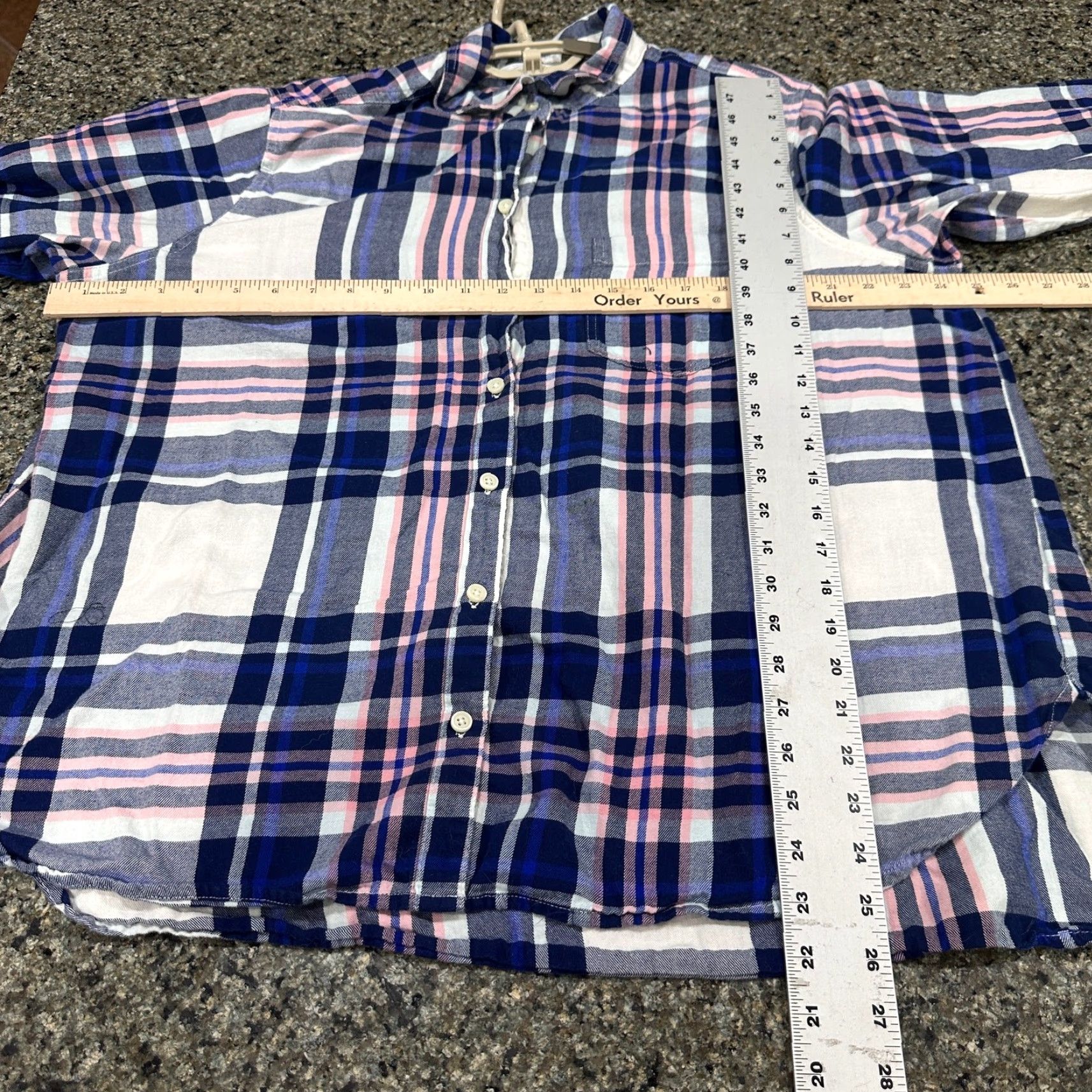 Old Navy Old Navy Shirt Womens XXL Plaid Blue Pink White Button Up 100% Cotton Size XXL / US 16-18 / IT 52-54 - 3 Thumbnail