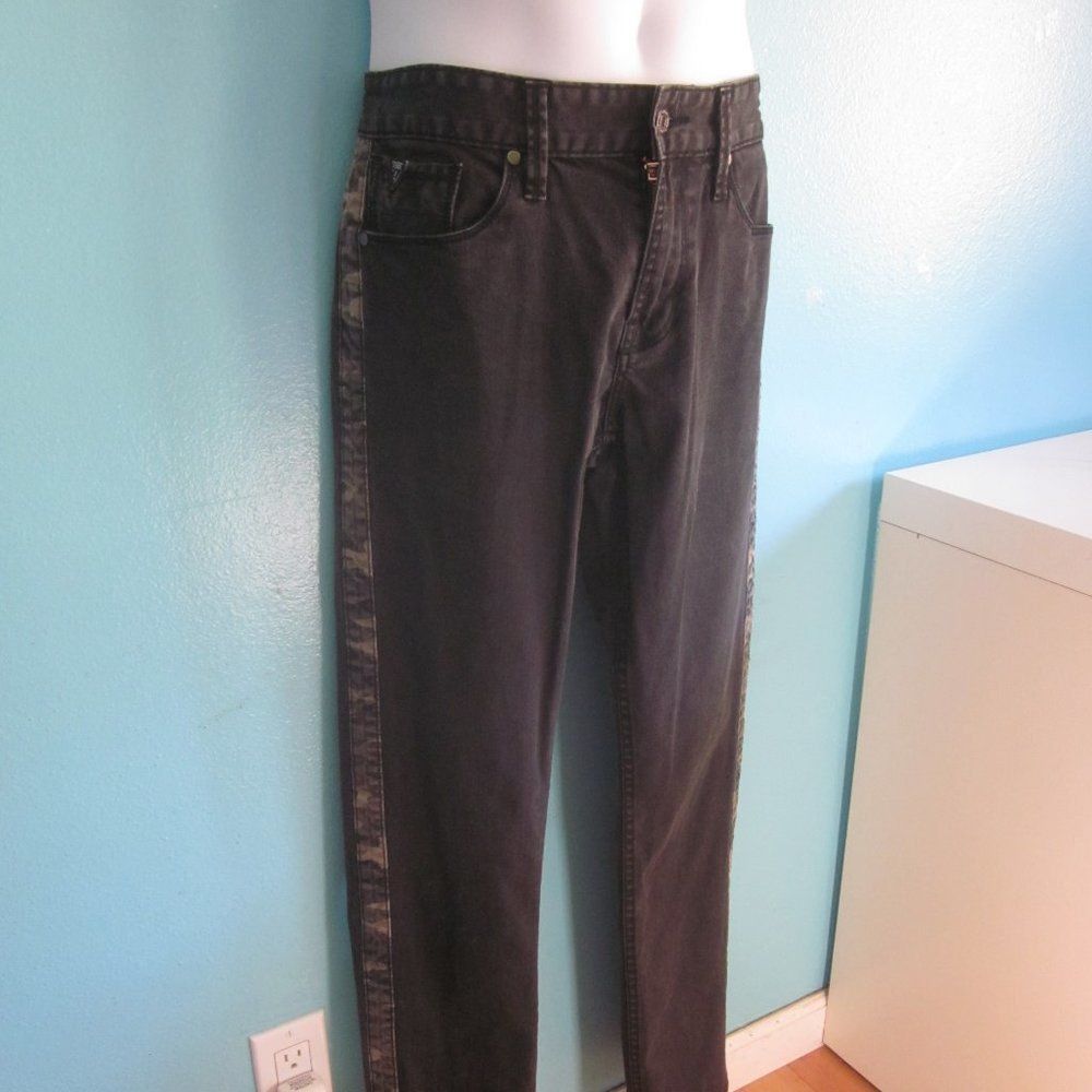 Guess GUESS Jeans Camo Trim Size 32 Slim Black Denim Size 24" / US 00 / IT 34 - 10 Thumbnail
