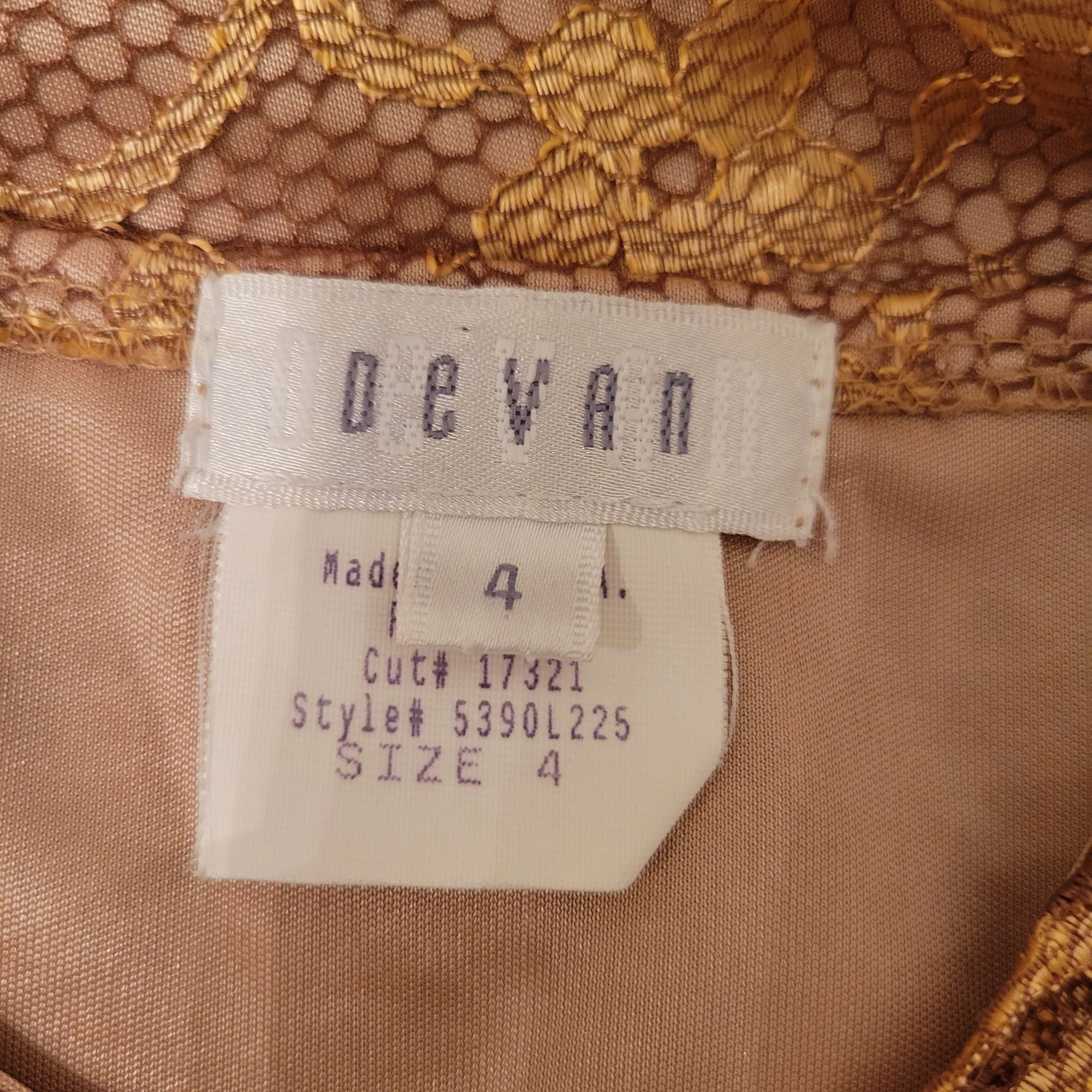 Vintage Devan 4 Gold Floral Lace Sleeveless Midi Slip Dress Made In Size S / US 4 / IT 40 - 4 Thumbnail