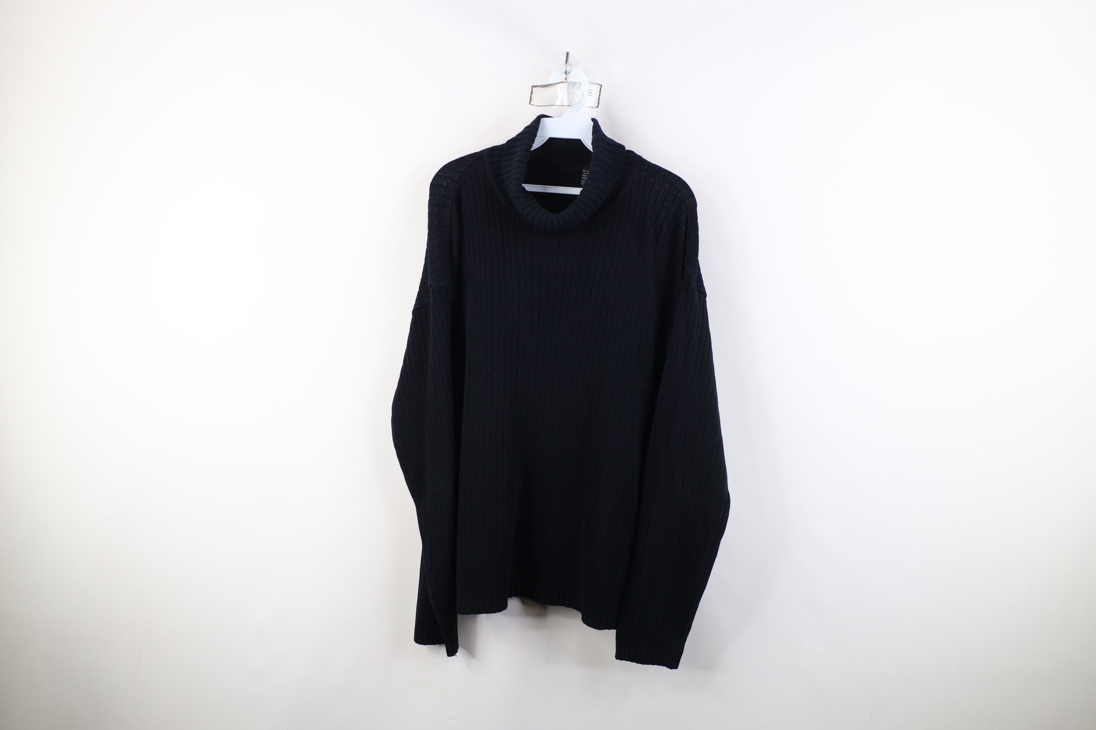 Vintage Vintage 90s Streetwear Thin Ribbed Knit Turtleneck Sweater Size US L / EU 52-54 / 3 - 1 Thumbnail
