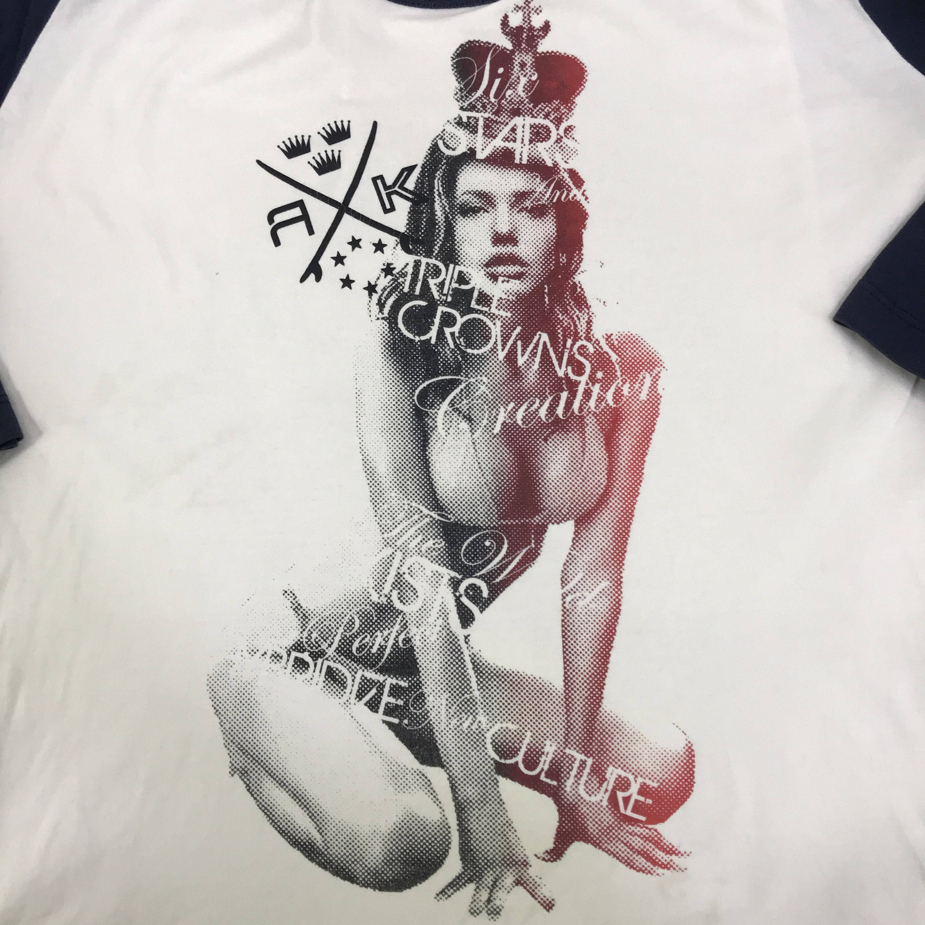 Japanese Brand russ-k triple sexy design crowns t-shirt K117B6 Size US L / EU 52-54 / 3 - 10 Thumbnail