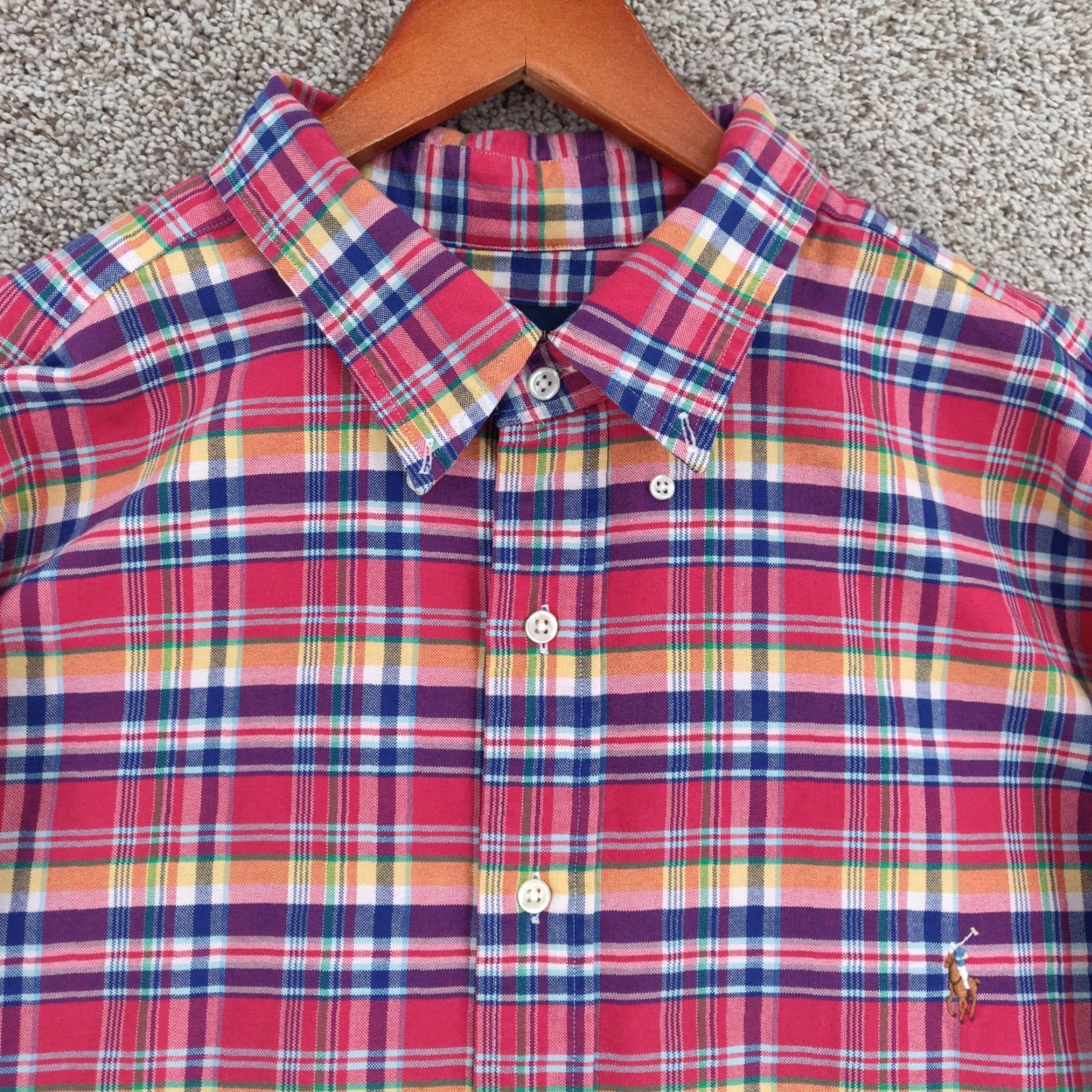 Polo Ralph Lauren Polo Ralph Lauren Shirt Mens 2XB 2XL Big & Tall Plaid Long Sleeve Button-Up Collared Navy Pony Color: Multicolor Size US XXL / EU 58 / 5 - 2 Thumbnail