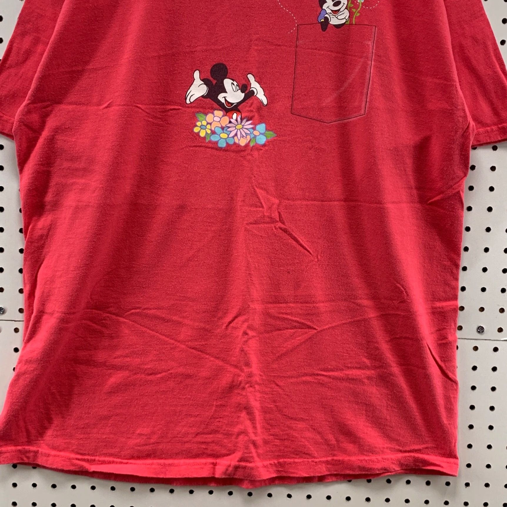 Disney Disney Mickey Mouse Shirt Adult XL Red Pocket Graphic 90s Cartoon Theme Mens Womens (Unisex) Size US XL / EU 56 / 4 - 4 Thumbnail