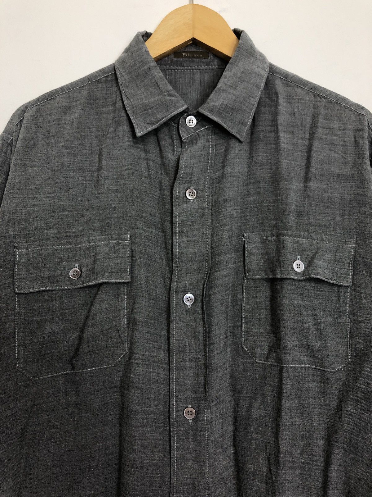 image of Y’S For Men Yohji Yamamoto Shirt in Grey (Size XL)