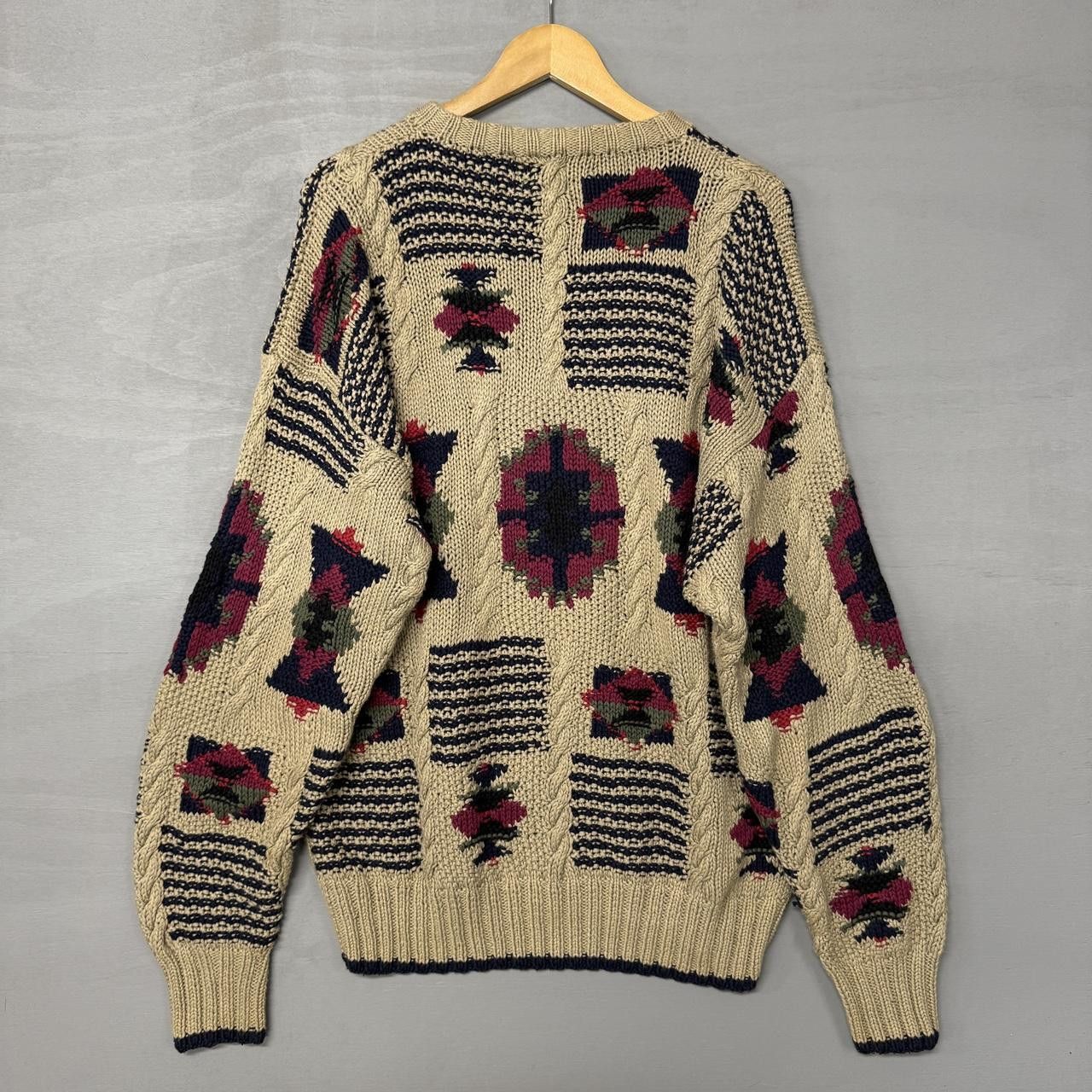 Boston Traders × Vintage Vintage Boston Traders Aztec Oversized Retro Sweater Large Size US L / EU 52-54 / 3 - 2 Thumbnail