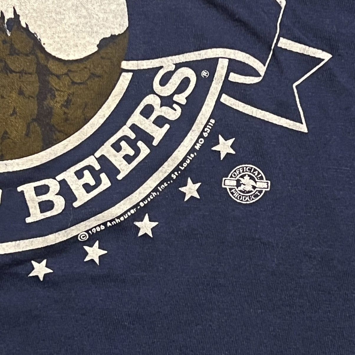 Budweiser Vintage 1986 Budweiser King Of Beers Large Blue T Shirt Size US L / EU 52-54 / 3 - 2 Thumbnail