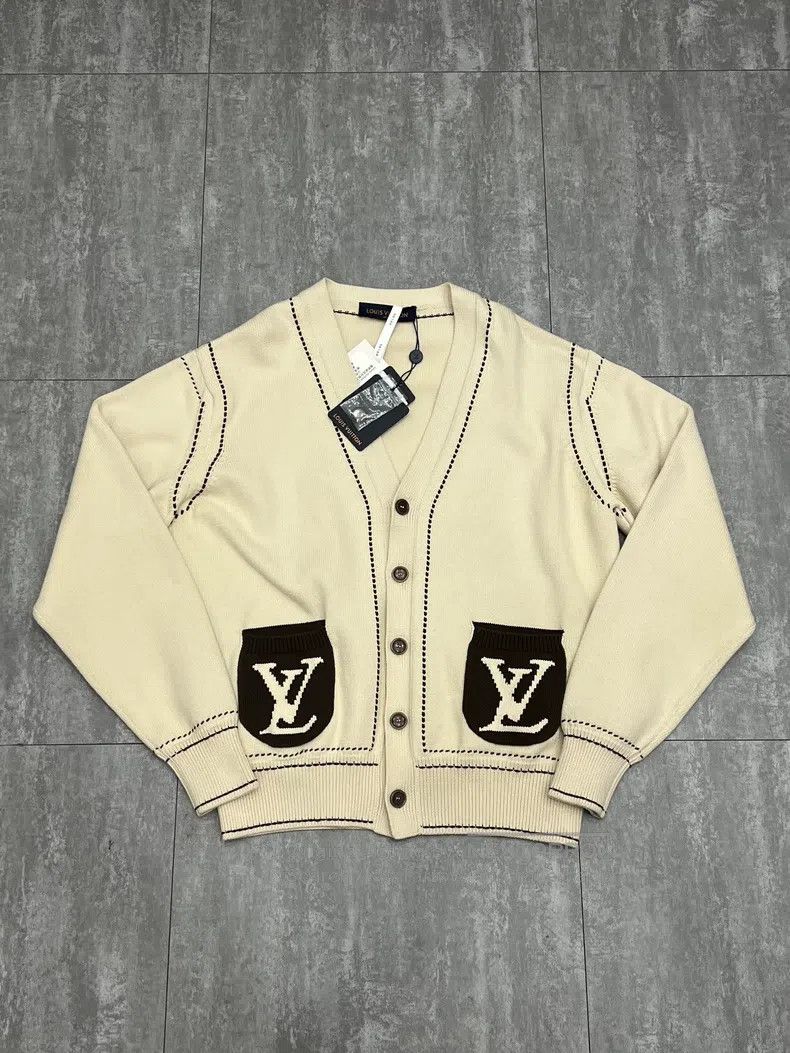 Louis Vuitton Louis Vuitton Tyler co-branded cream intarsia knit long-sl Size US M / EU 48-50 / 2 - 1 Thumbnail