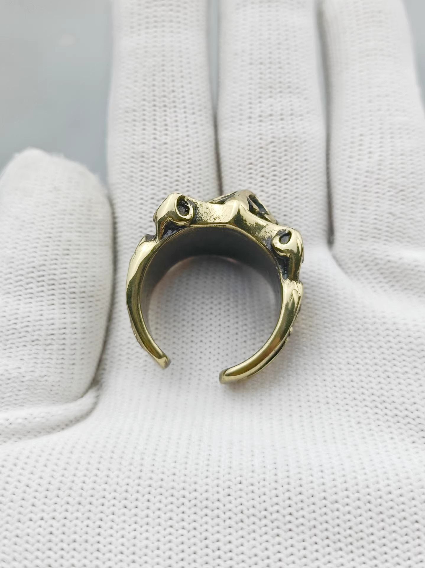 Vintage Chrome Shield Cross Gold Ring Vintage Rings🔥🔥🔥 Size ONE SIZE - 4 Thumbnail
