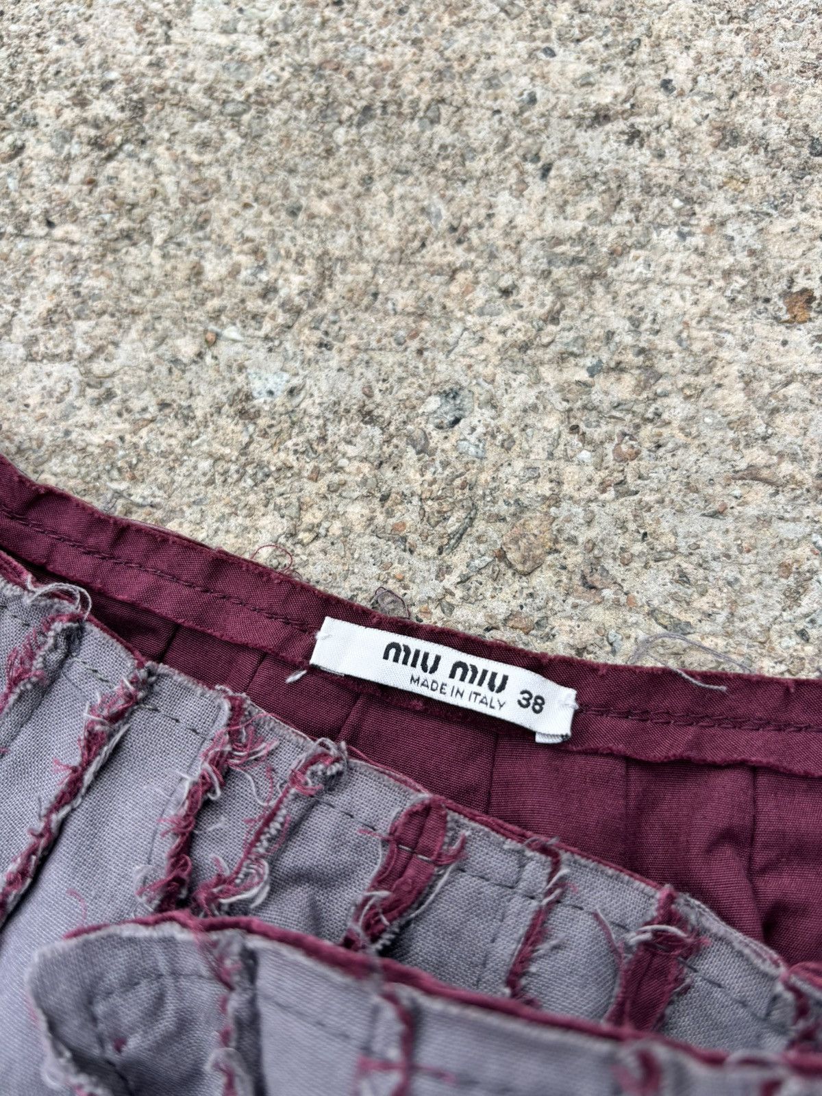 Miu Miu Vintage Miu Miu by Prada Dual Toned Distressed Wrap Skirt Size 26" / US 2 / IT 38 - 3 Thumbnail