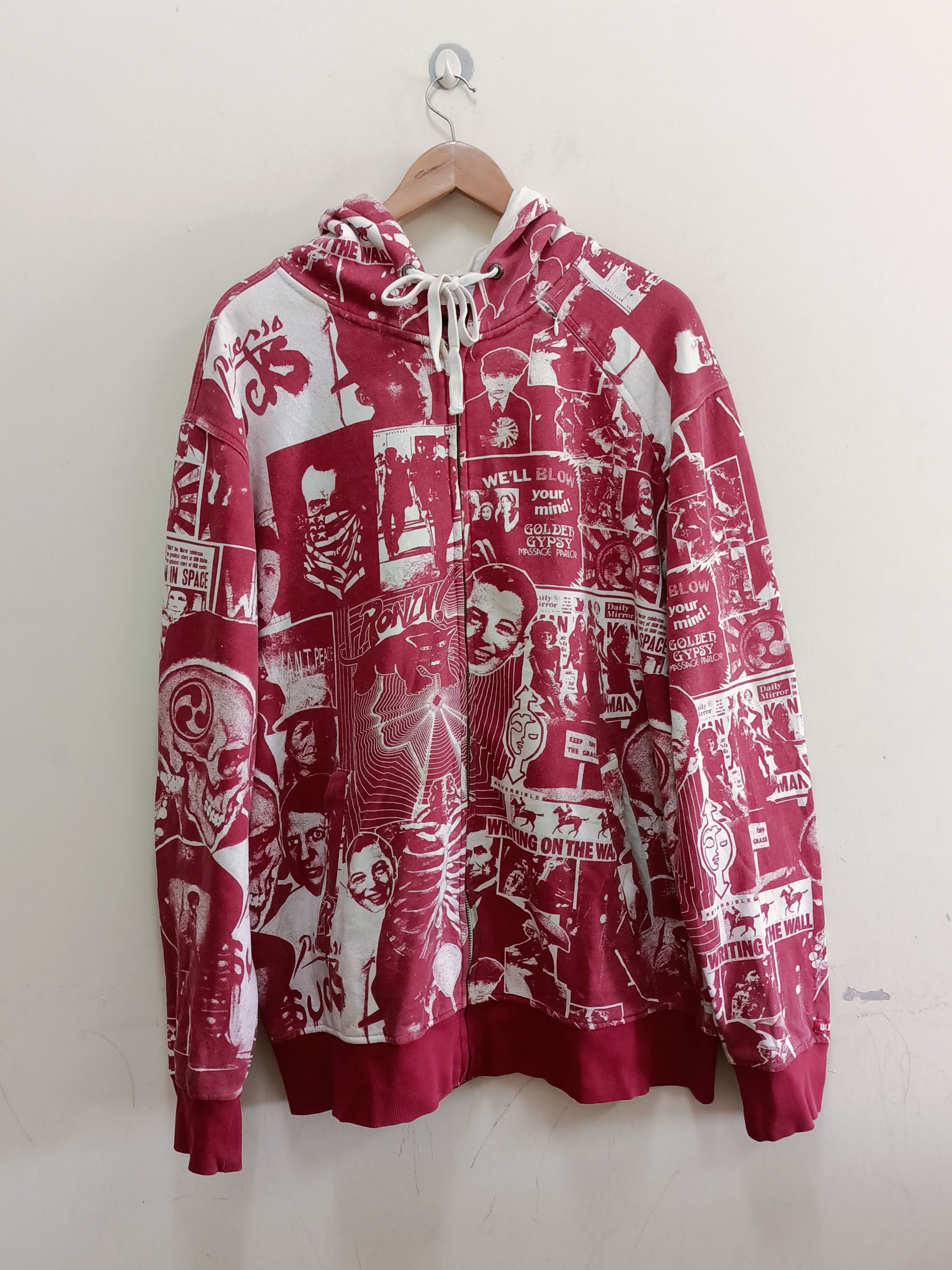 image of Burton Snowboard Hoodie Picasso Sucks Pharrell William Style in Red, Men's (Size XL)