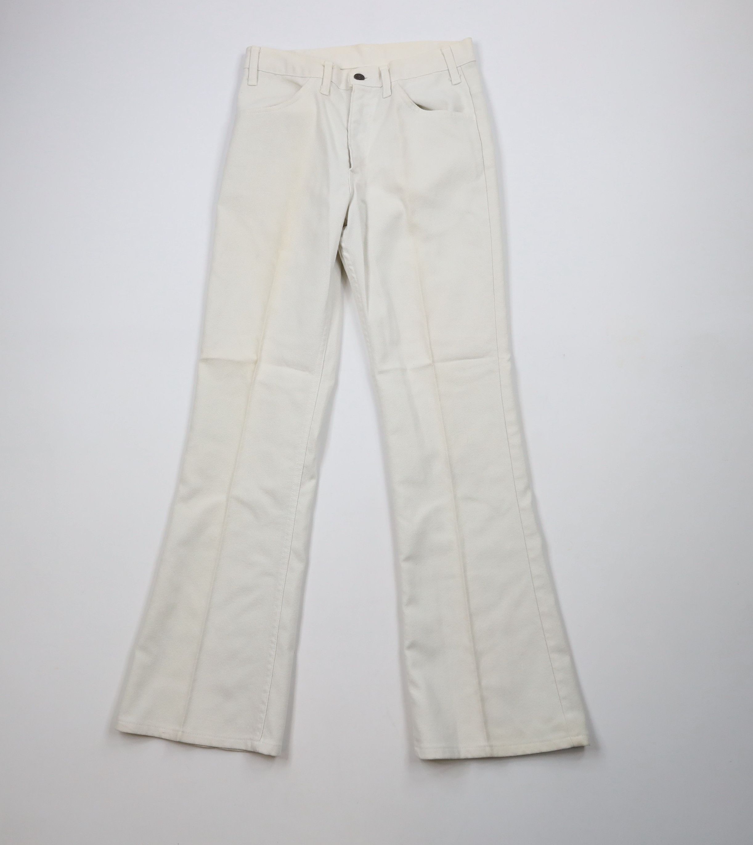 Levi's × Vintage Vintage 70s Levis Knit Wide Leg Bell Bottoms Pants White USA Size 28" / US 6 / IT 42 - 1 Thumbnail