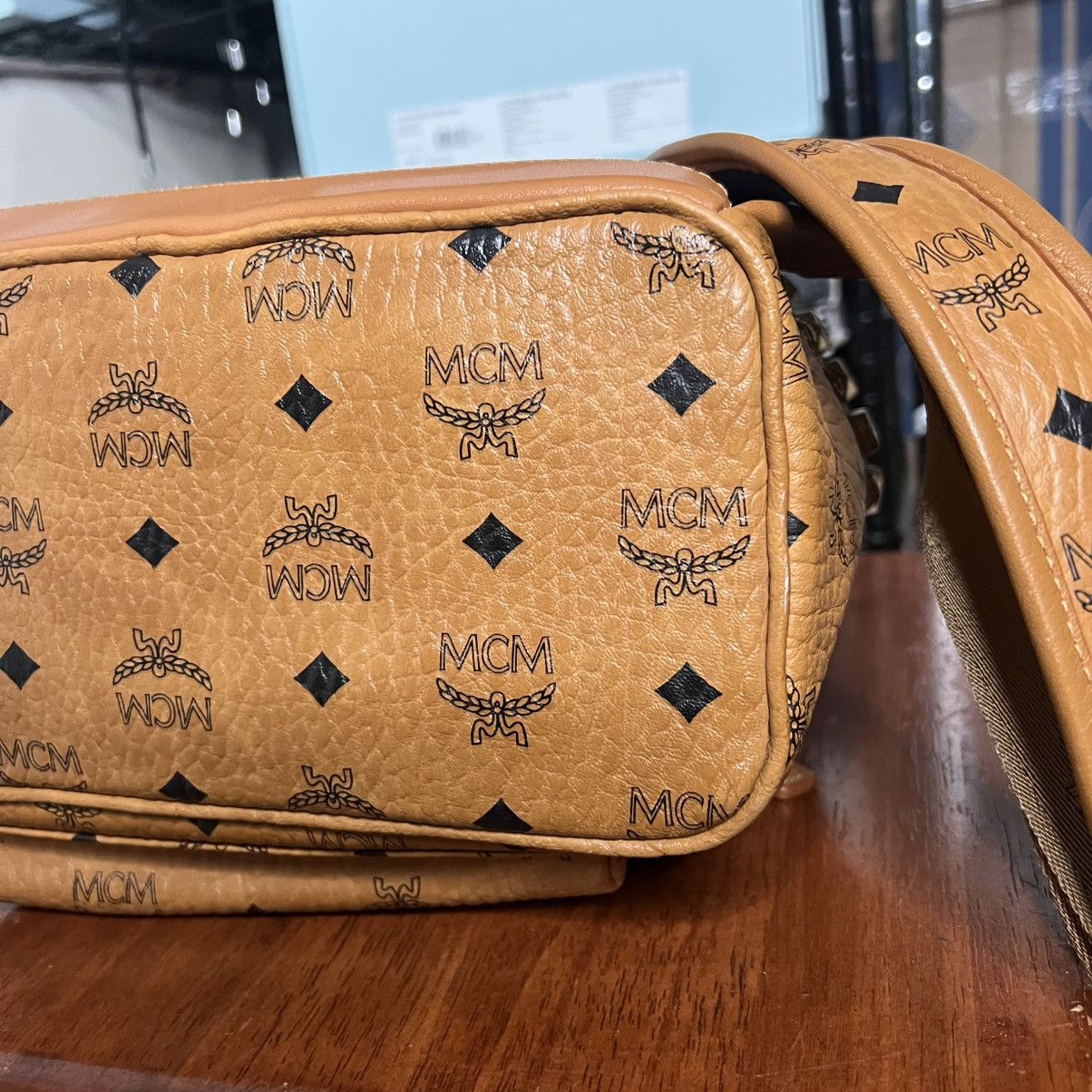 MCM MCM Stark Side Studs Backpack Cognac Visetos Size ONE SIZE - 11 Thumbnail