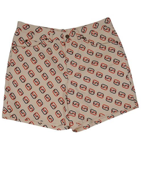 Gucci GG Monogram Logo Print Shorts Beige Red Size US 36 / EU 52 - 1 Thumbnail