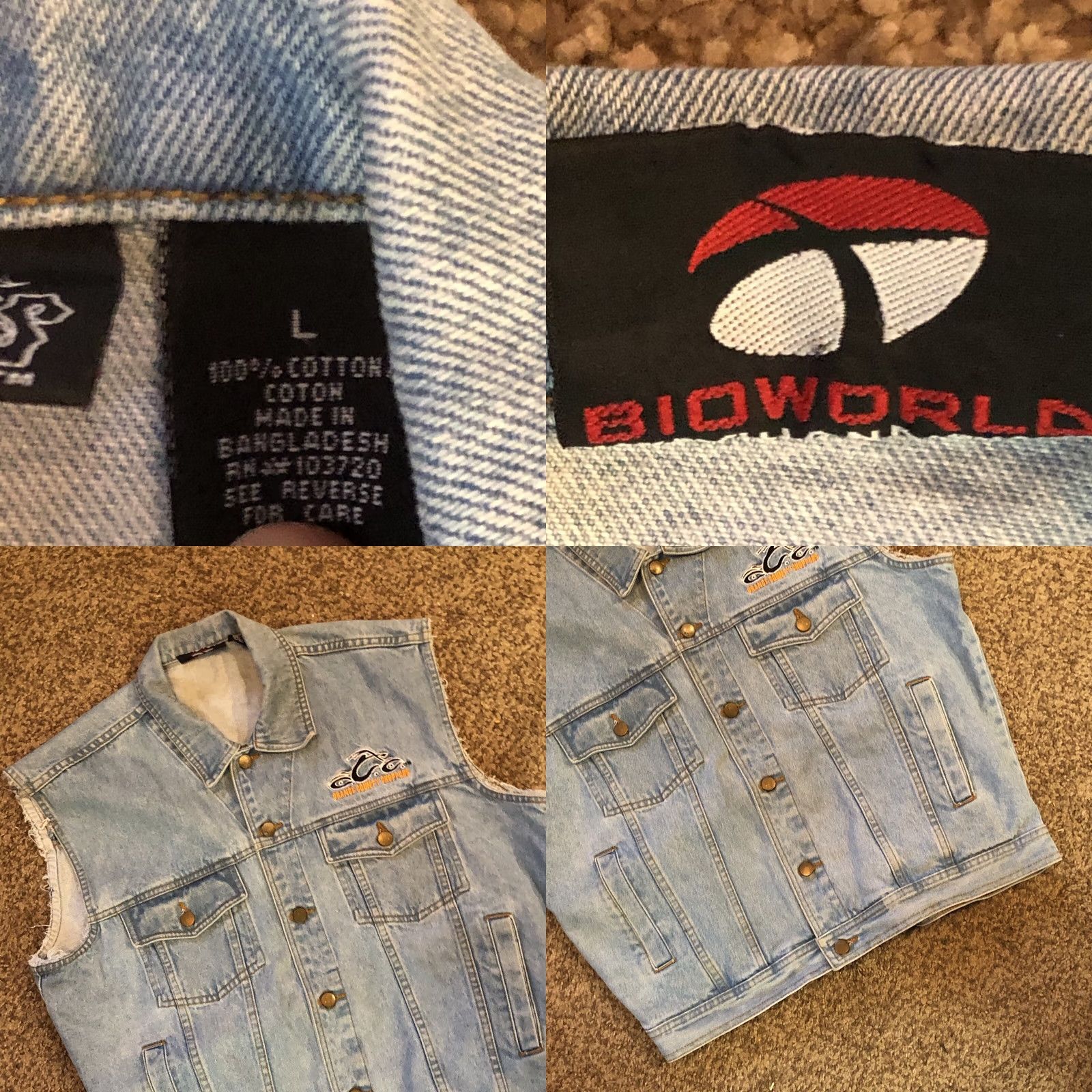 Vintage VINTAGE Orange County Choppers Denim Vest Jacket Sleeveless Blue Embroidered Pocket Button L Large Mens Biker Y2K BioWorld Denim Cotton Jacket Size US L / EU 52-54 / 3 - 8 Thumbnail