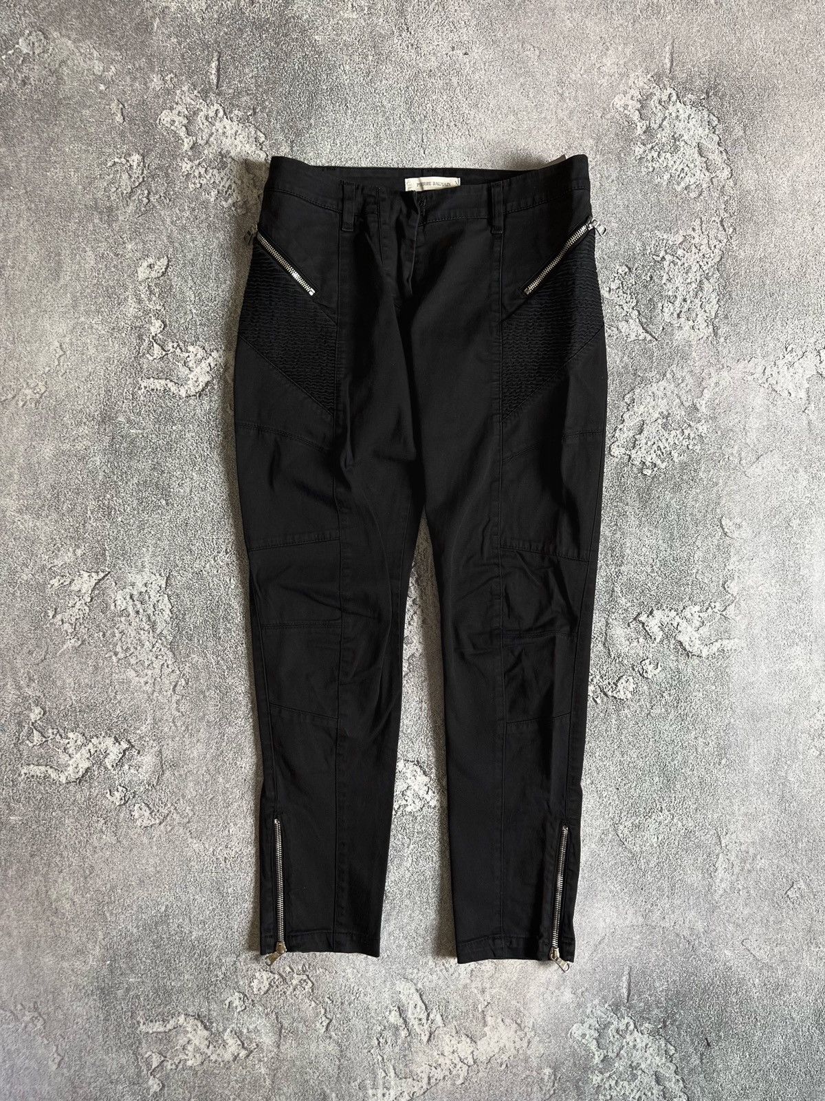 Pierre Balmain Pierre Balmain Womens Black Skinny Moto Denim Jeans Pants 26 Size 27" / US 4 / IT 40 - 1 Thumbnail
