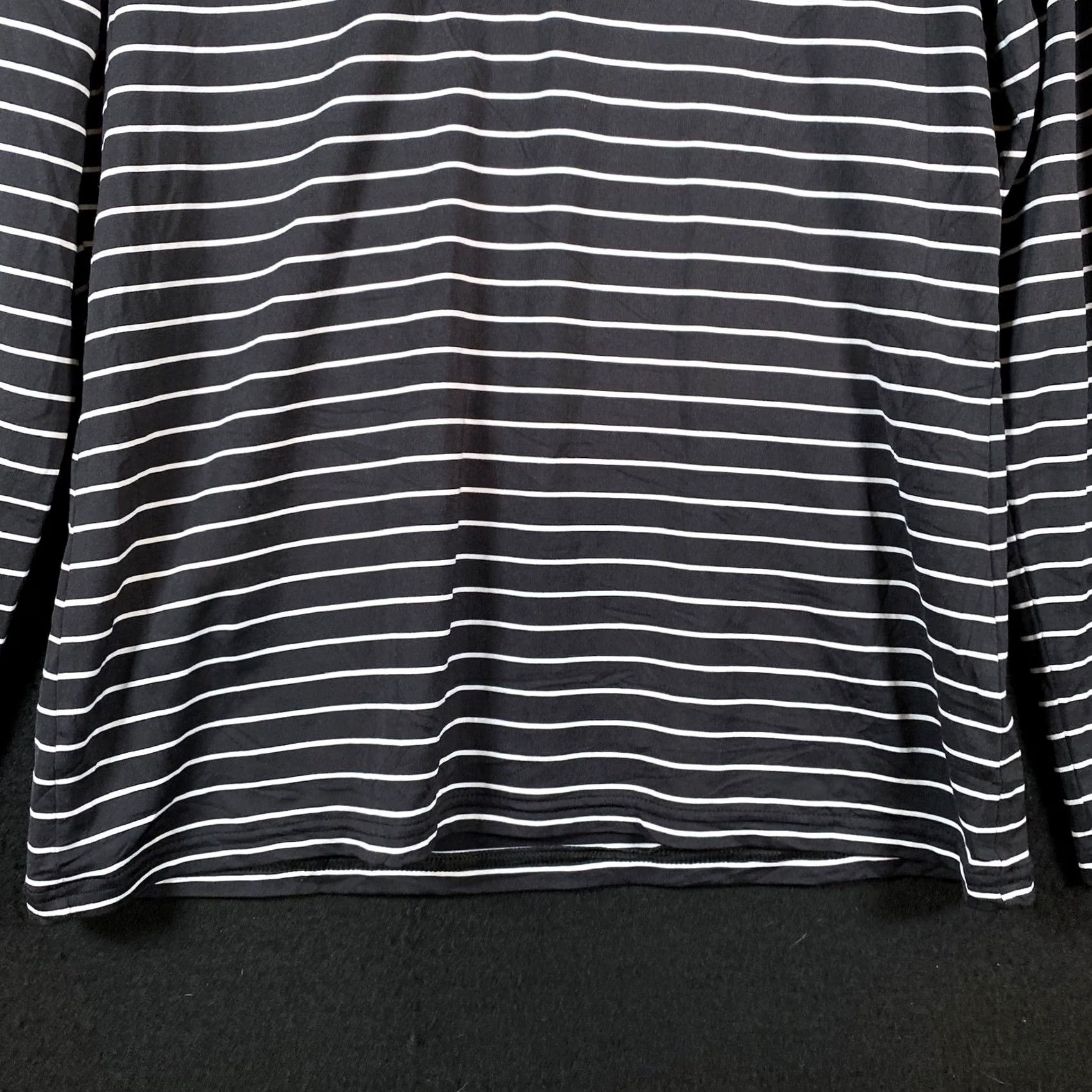 Footjoy FootJoy Womens Jacket Black White Stripe 1/4 Zip Nylon Blend Stretch Medium Size M / US 6-8 / IT 42-44 - 4 Thumbnail