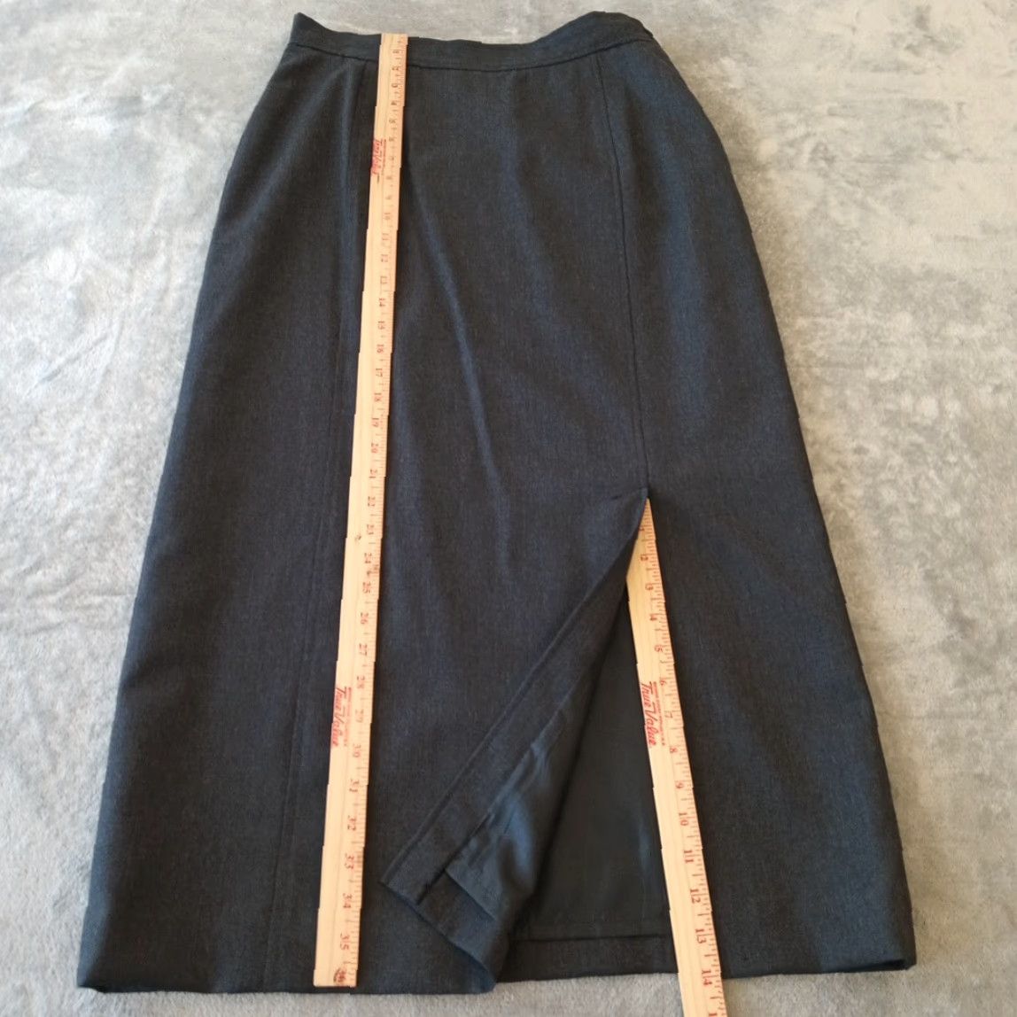 Pendleton VINTAGE Pendleton Skirt Women Long Pencil Gray Wool Lined Slit Side Zip 12 Regular US Size 34" / US 12 / IT 48 - 4 Thumbnail