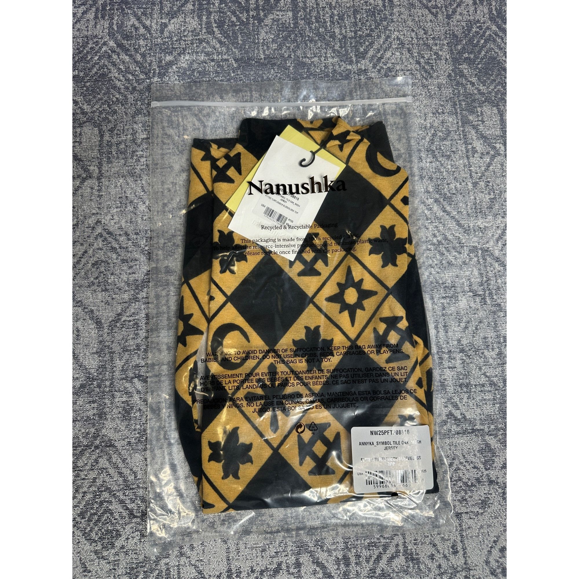 Nanushka Nanushka Annyka Pronted Mesh Jersey Fitted Turtleneck Sleeve Size S / US 4 / IT 40 - 3 Thumbnail