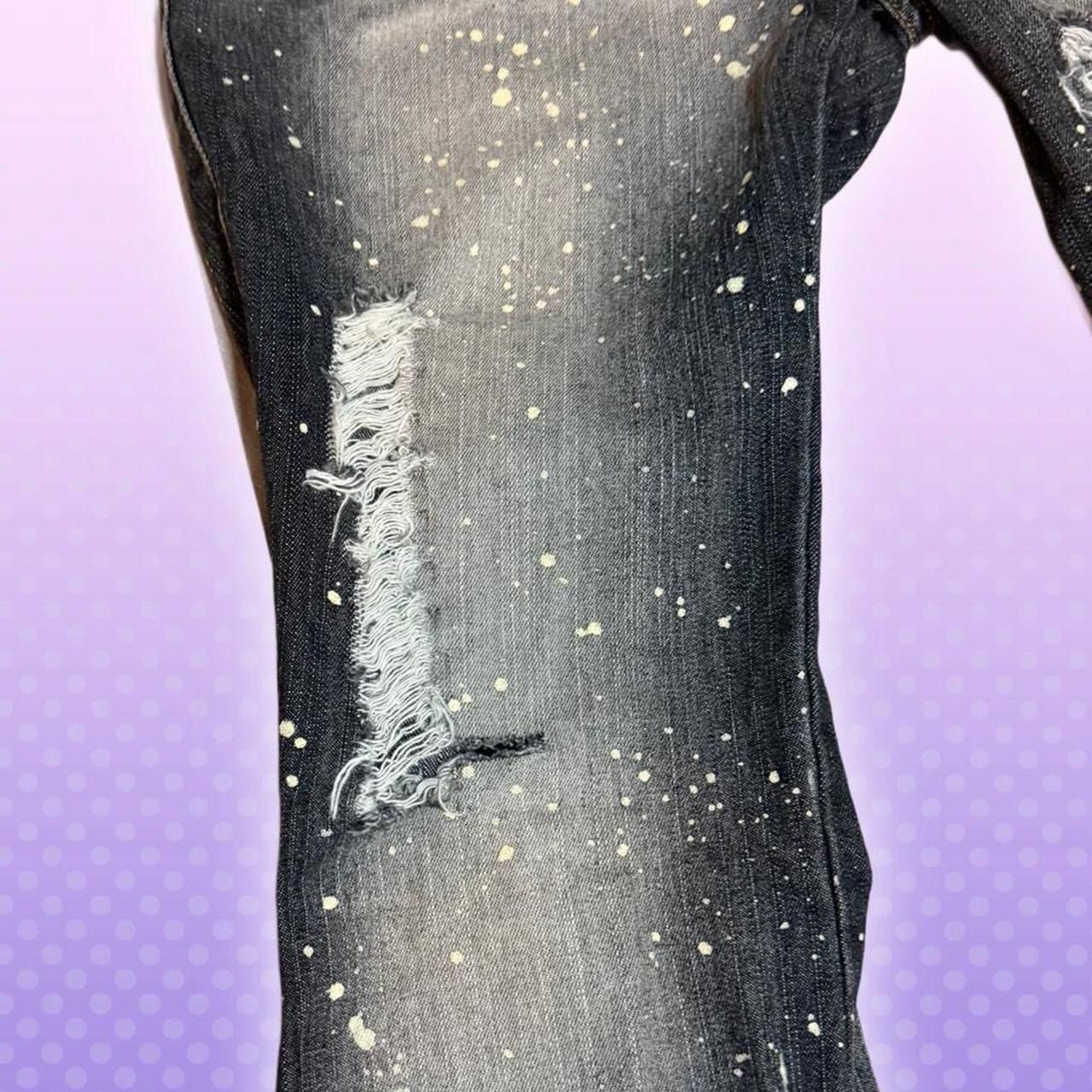 Japanese Brand paint splatter ripped japanese brand nina alternative denim Size 30" / US 8 / IT 44 - 4 Thumbnail