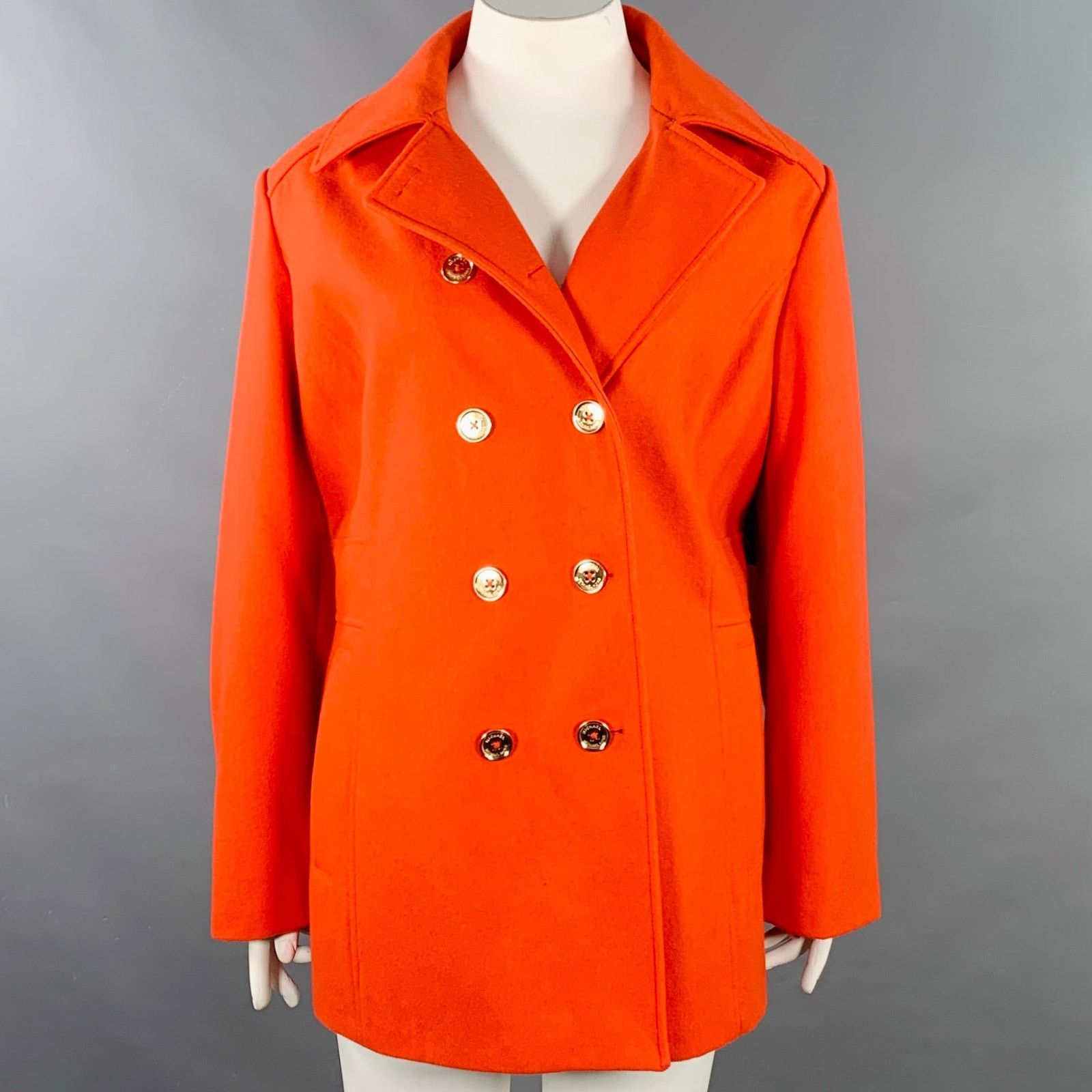 Michael Kors 2X Orange Wool Blend Double Breasted Coat Size XXL / US 16-18 / IT 52-54 - 1 Thumbnail