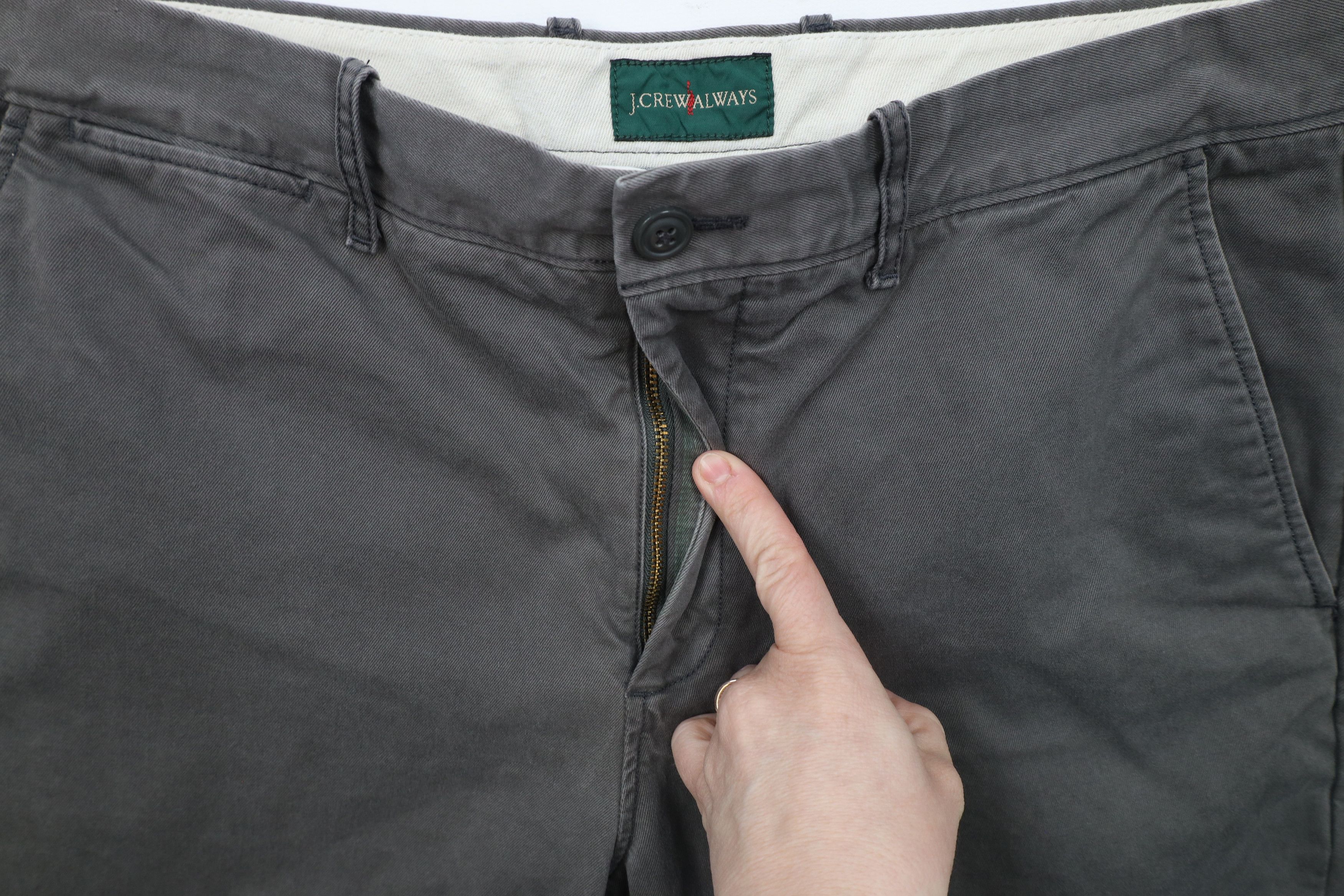 J.Crew × Vintage Vintage J Crew Straight Leg Cotton Chinos Chino Pants Gray Size US 35 - 7 Thumbnail