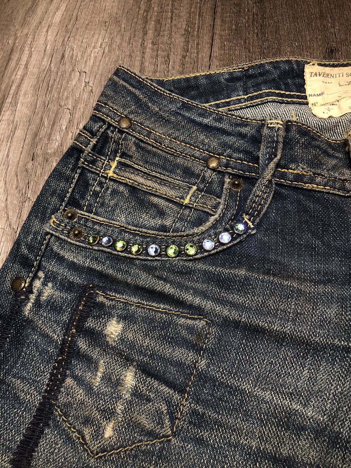 Taverniti × Vintage Distressed Denim Taverniti Jeans Courtney Flare Design Size 27" / US 4 / IT 40 - 13 Thumbnail